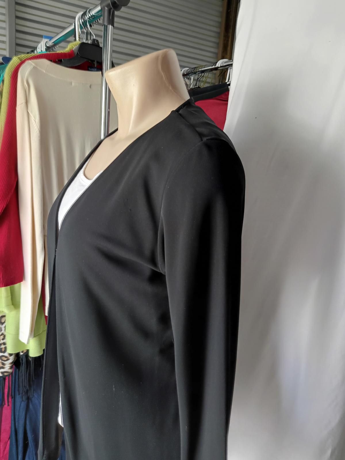 Designer Valerie Women's Black Open Front Cardigan Size S / US 4 / IT 40 - 2 Thumbnail