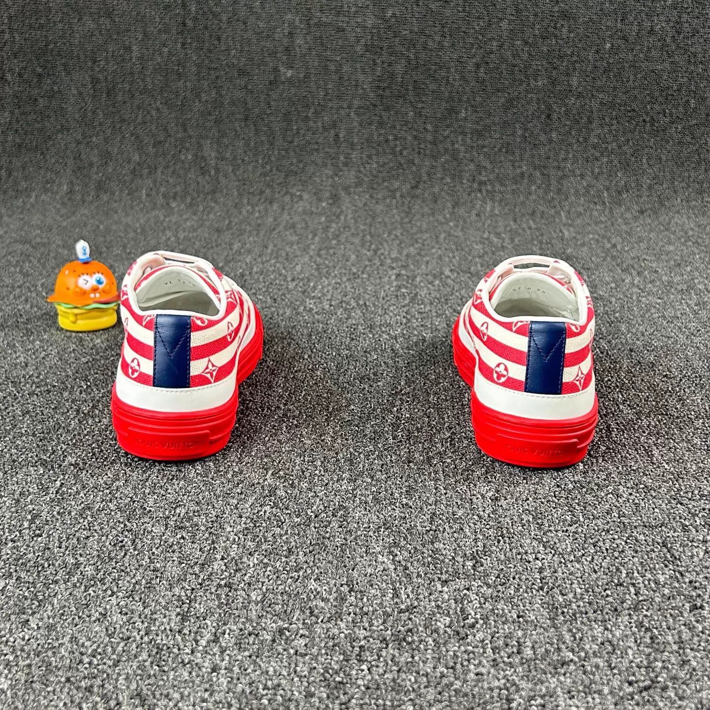 Louis Vuitton LV Red-White Stripe Monogram Sneaker 35 Size US 4.5 / IT 34.5 - 5 Thumbnail