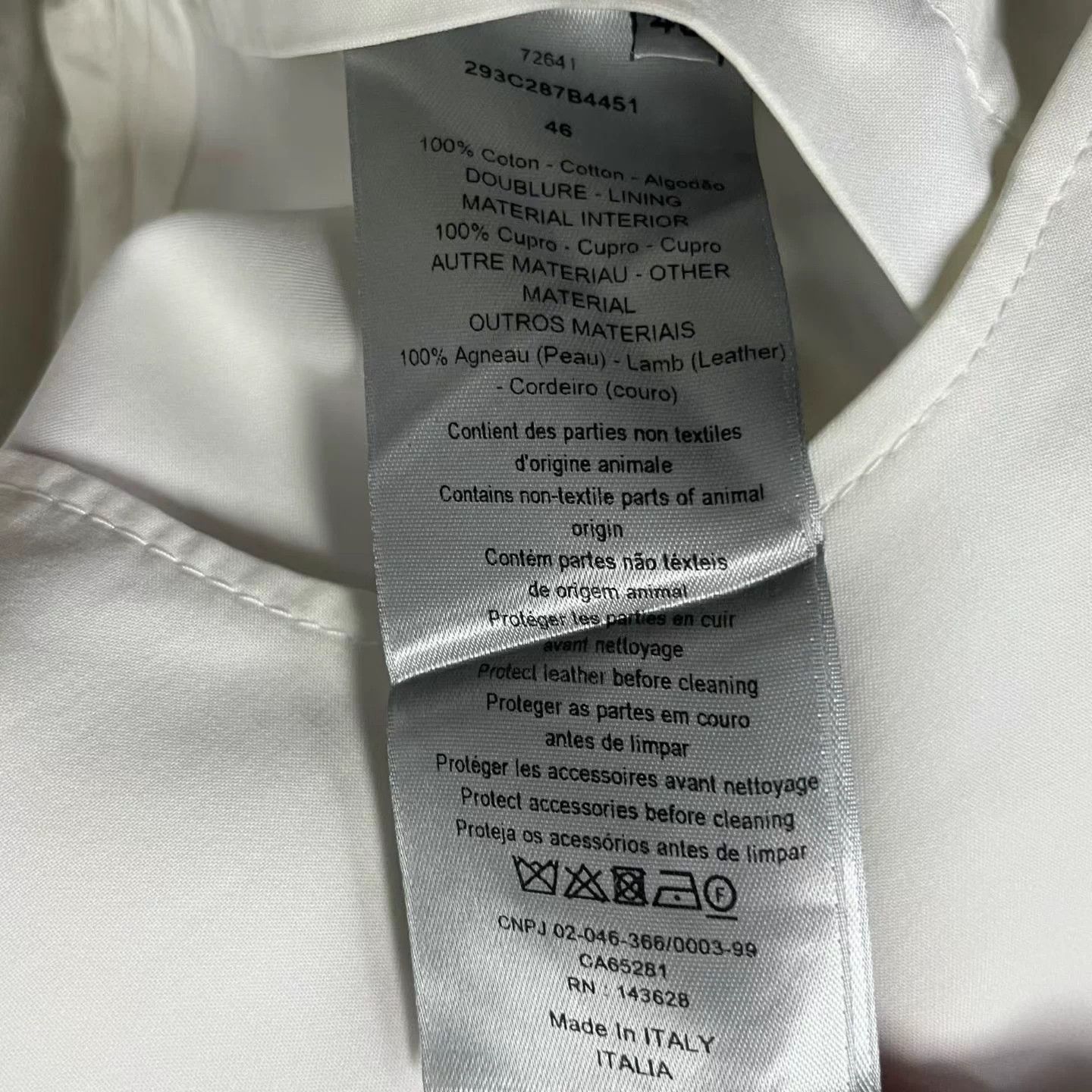 Dior Dior white colorblock single-breasted pocket work jacket Size US S / EU 44-46 / 1 - 4 Thumbnail