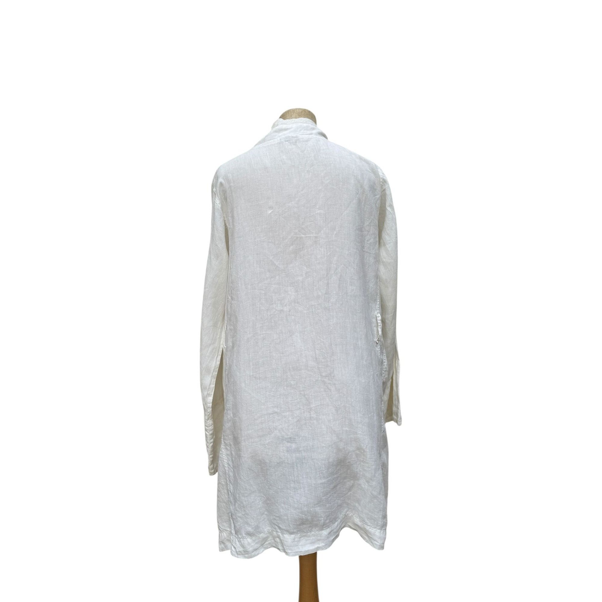 Dries Van Noten Vintage 1980s White Linen Jacket Size L / US 10 / IT 46 - 4 Thumbnail