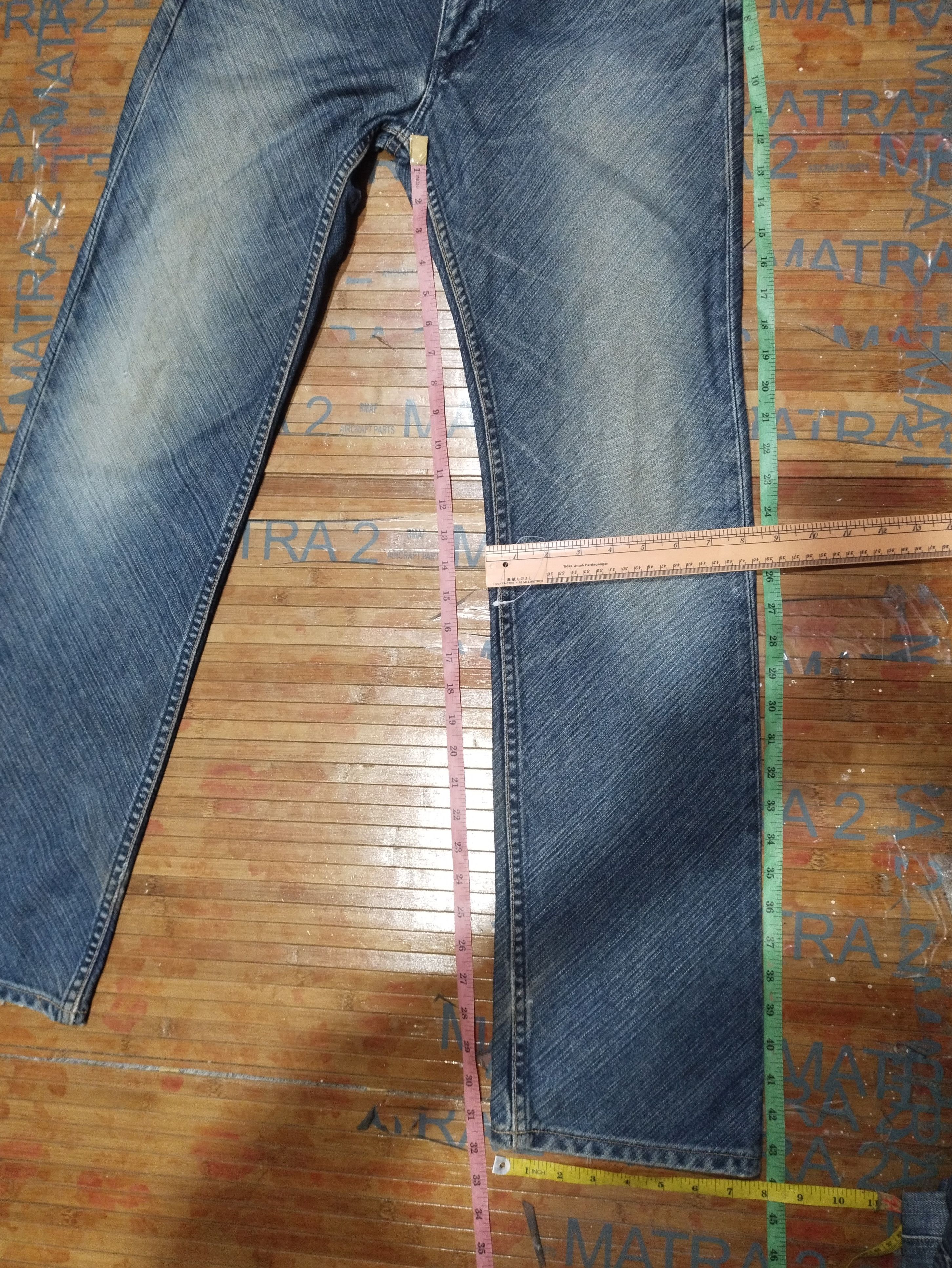 Japanese Brand × Vintage × Wrangler Jeans Wrangler Sanforized, Greensboro Sz 32"31" Size US 32 / EU 48 - 3 Thumbnail