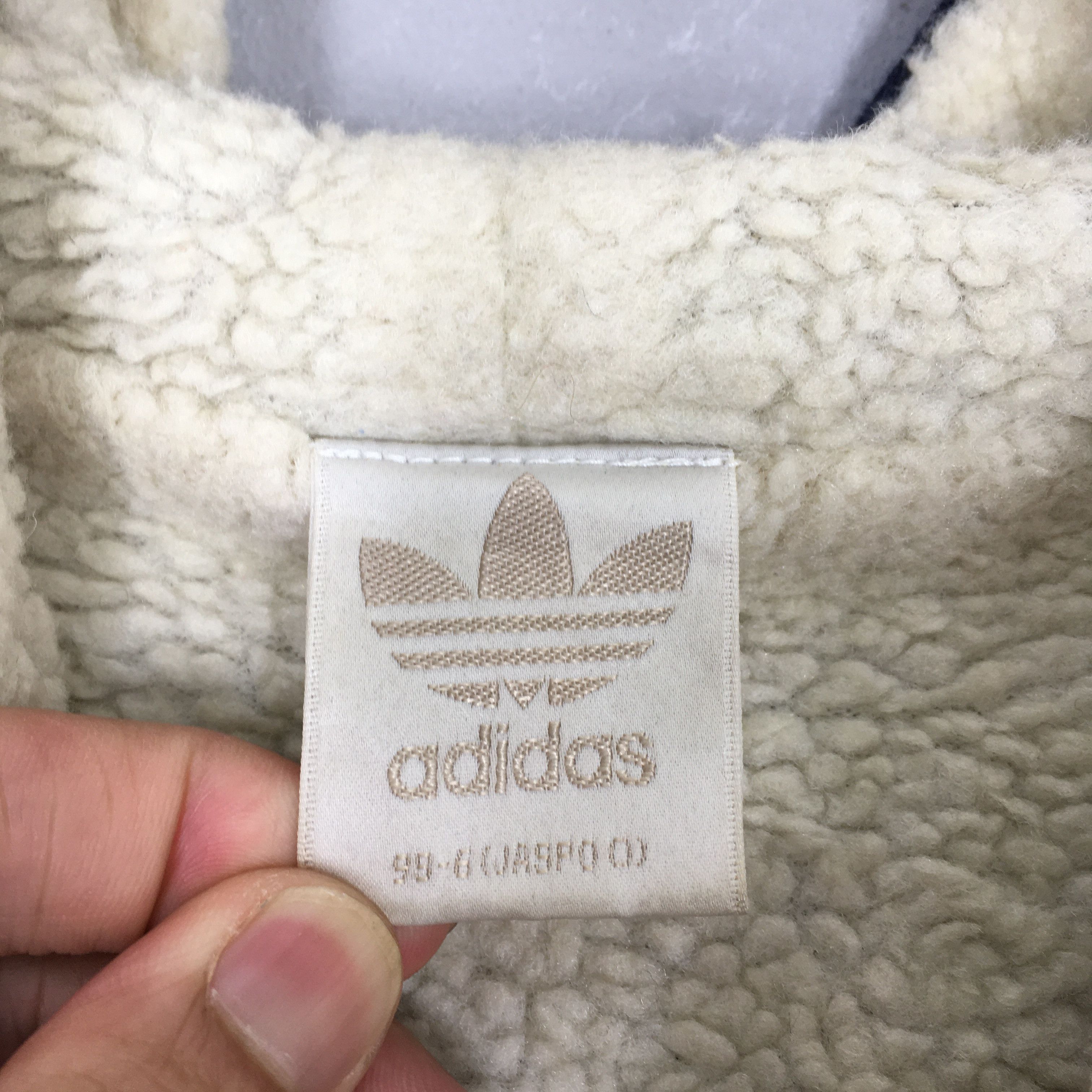 Adidas Vintage 80s Adidas Trefoil Sherpa Hoodie Sweatshirt XLarge Size US XL / EU 56 / 4 - 5 Thumbnail