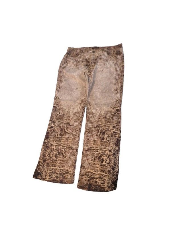 image of Just Cavalli x Roberto Cavalli Marbled Animal Fur Roberto Cavalli Mainline Pants in Brown (Size 34)