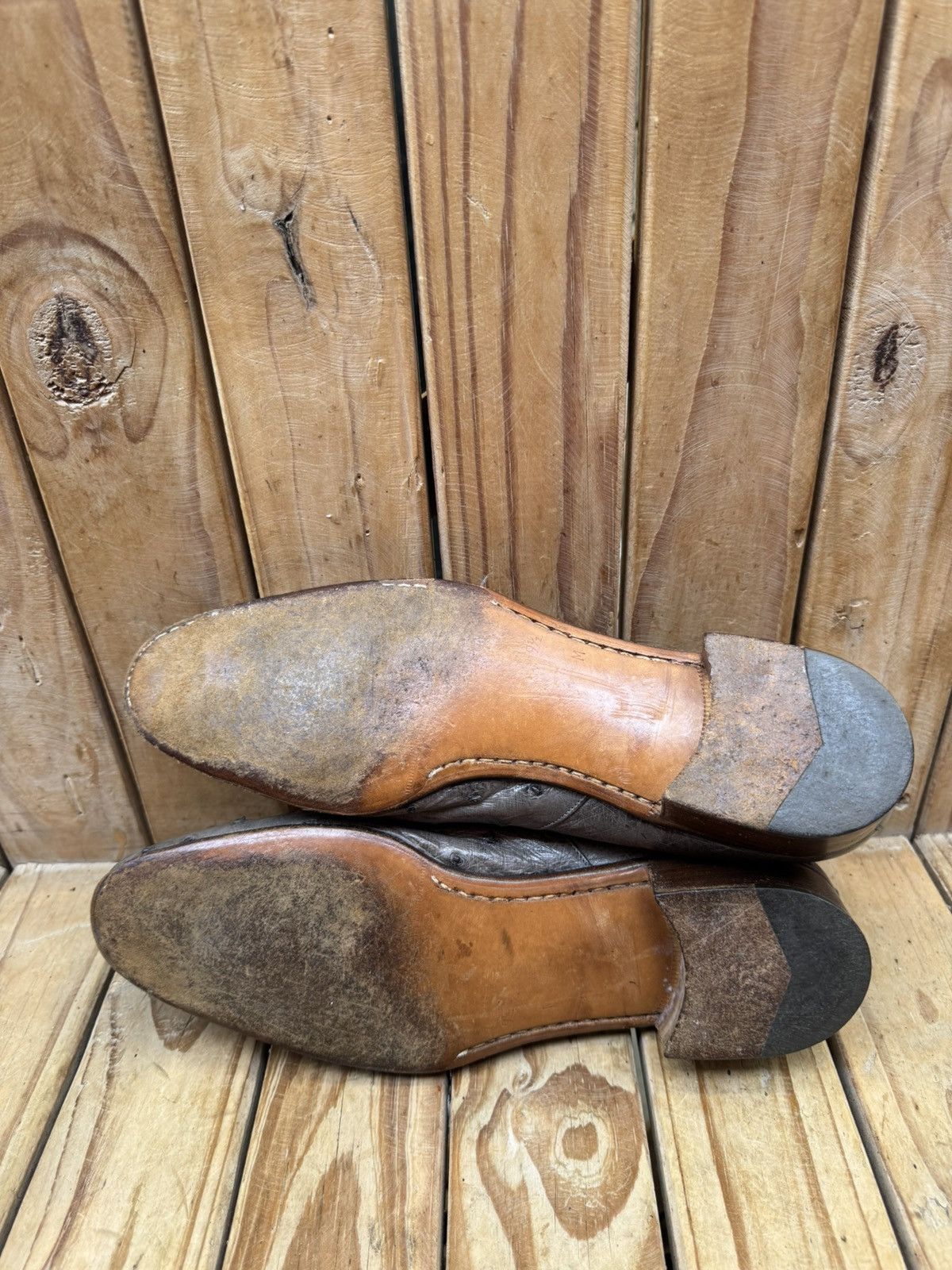 Mauri Vintage Mauri ostrich skin Men’s leather dress shoes UK 9.5M Size US 10 / EU 43 - 9 Thumbnail