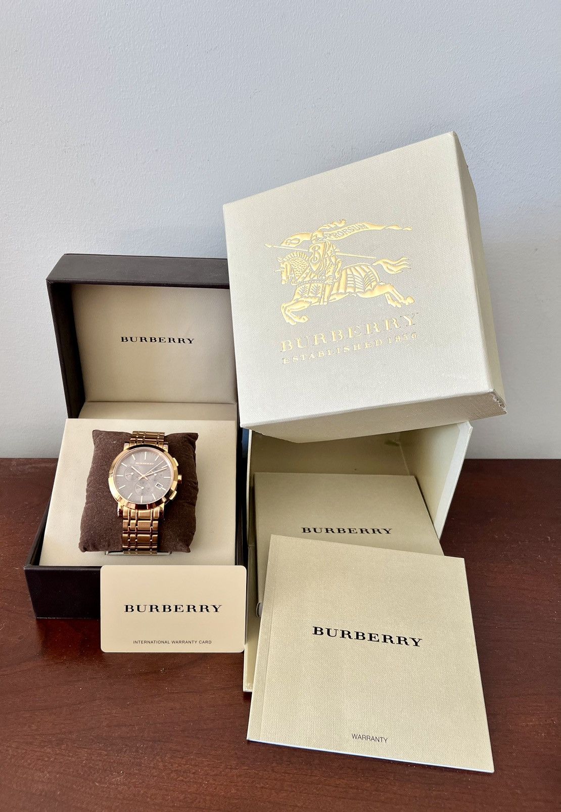 image of Burberry Rose Gold Watch, Men's