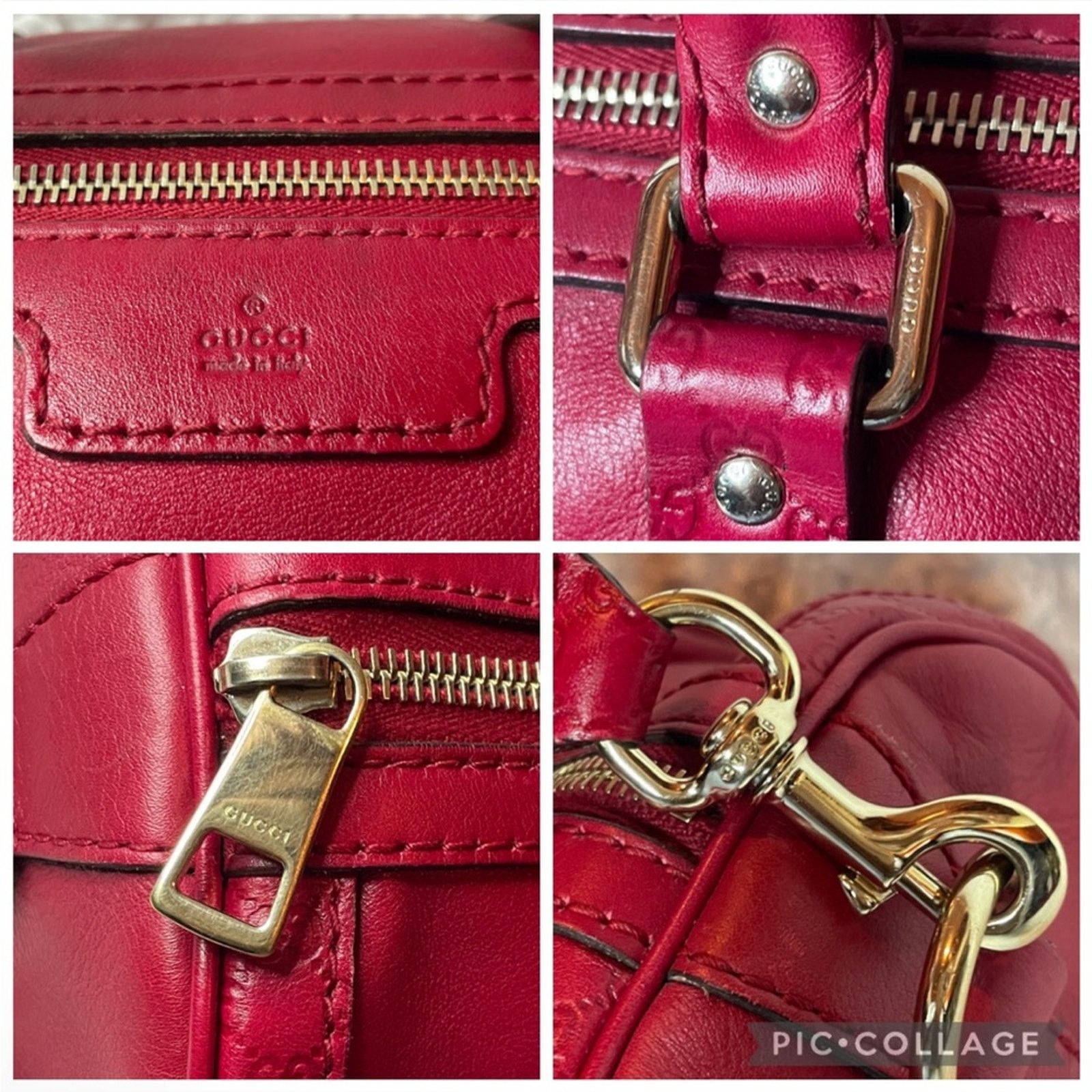 Gucci Gucci Micro Guccissima Red Leather Boston Bag 247205 Size ONE SIZE - 3 Thumbnail