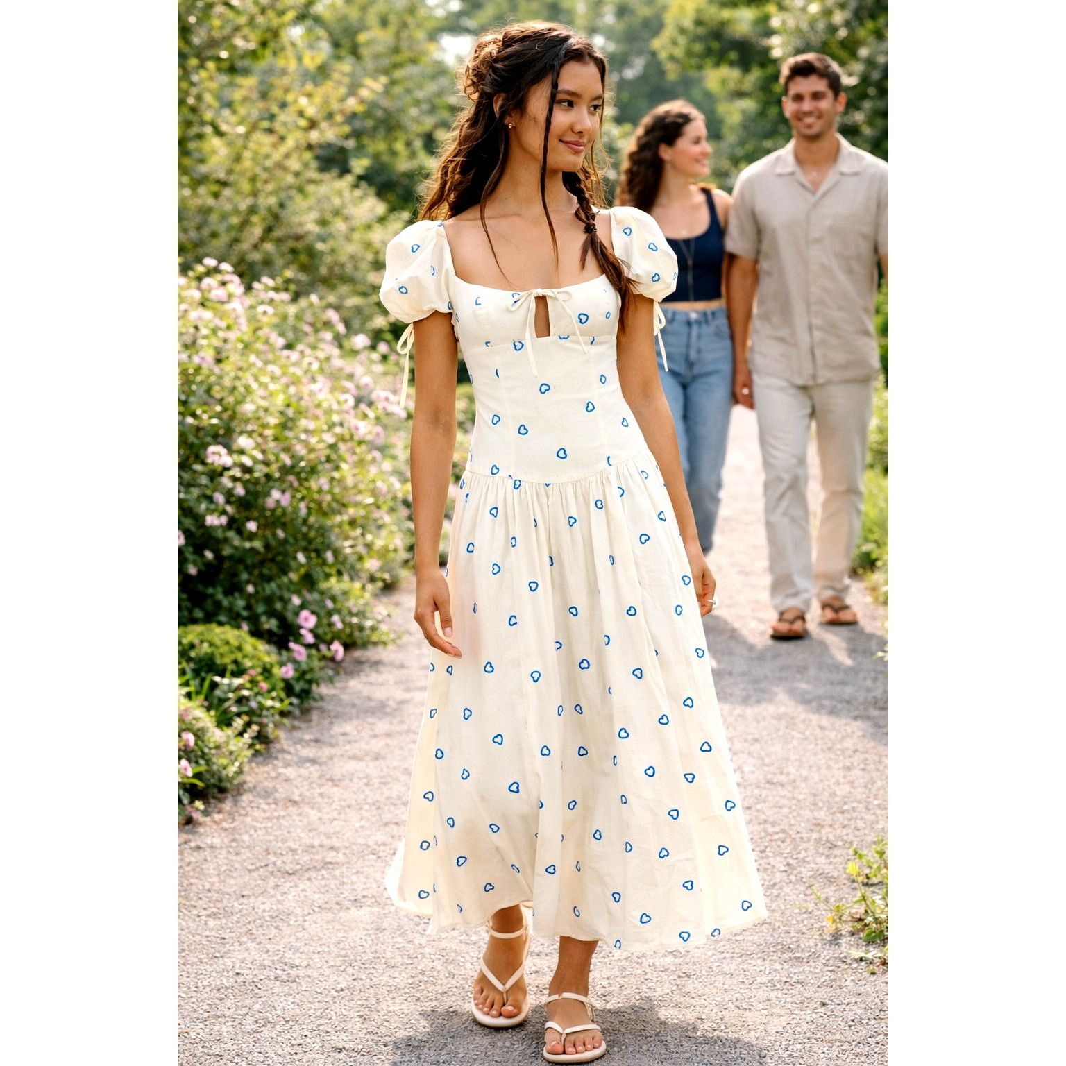 Free People Free People Bali Sprinkled Heart Maxi Dress Tofu Combo 12 Size XL / US 12-14 / IT 48-50 - 1 Thumbnail