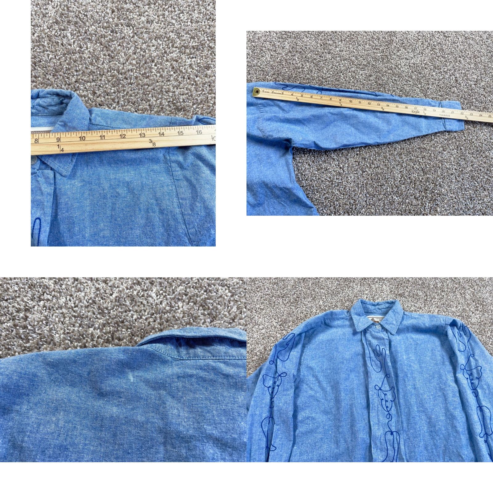 Vintage VINTAGE Western Chambray Shirt Women's Small Blue Cotton Button-Up 90s Cowboy Womens Size S / US 4 / IT 40 - 8 Thumbnail