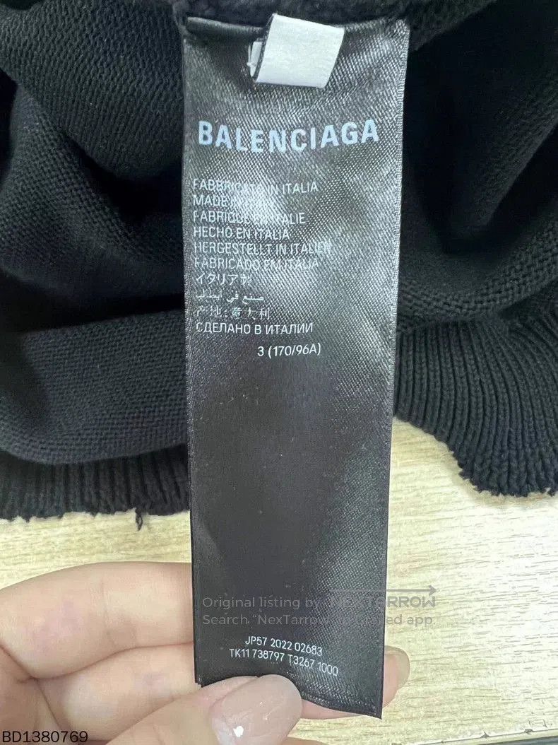 Balenciaga Balenciaga Black Oversized Crewneck Sweater. Size US XL / EU 56 / 4 - 7 Thumbnail