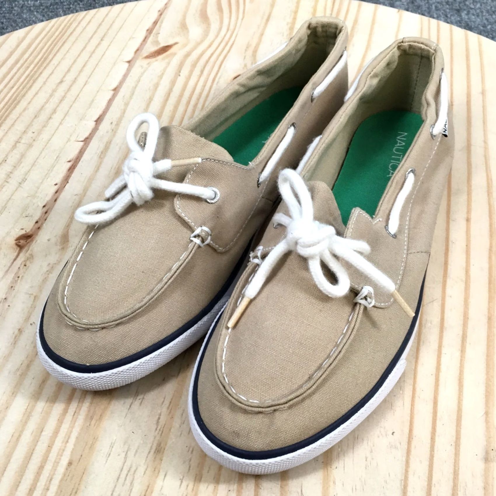 Nautica Nautica Shoes Womens 7.5 Pinecrest Boat Beige Slip On Moc Toe Low Top Casual Shoe Mens/ Womens Size M / US 6-8 / IT 42-44 - 5 Thumbnail