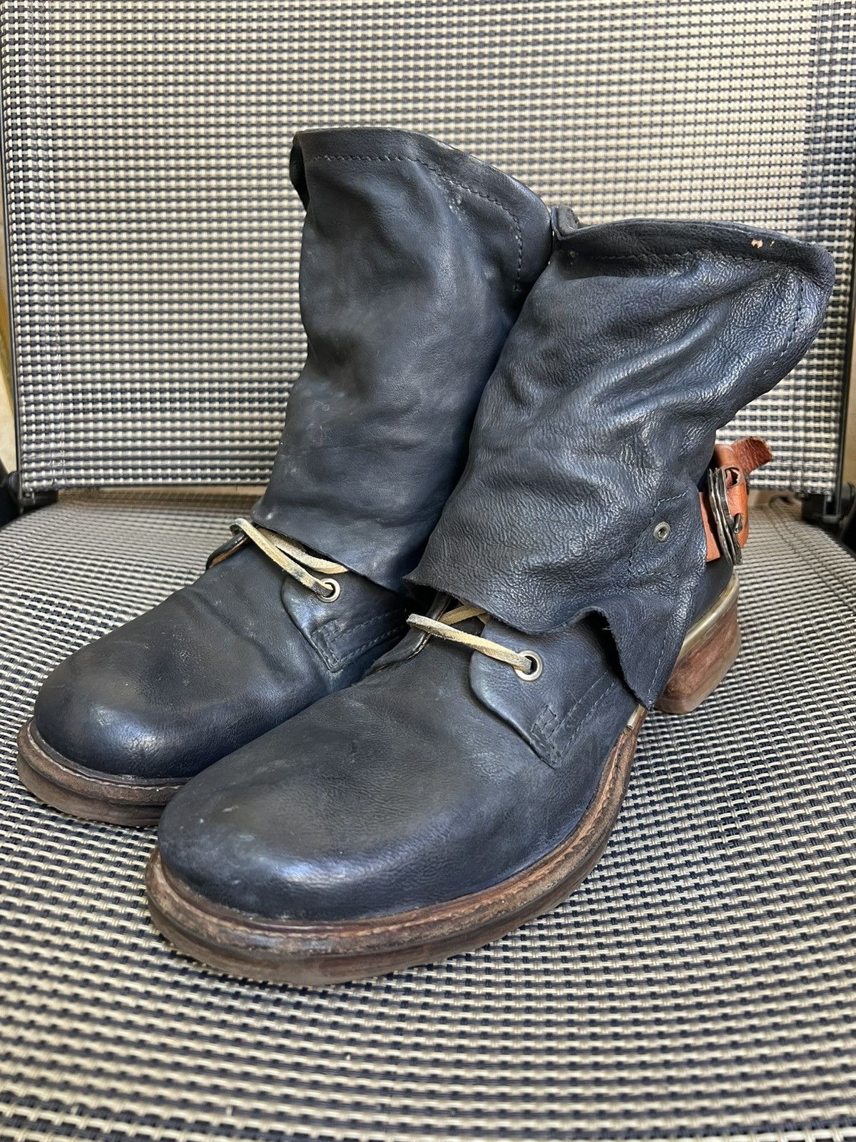 A.S.98 A.S. 98 blue leather biker boots x guidi style Size US 8 / EU 41 - 1 Thumbnail