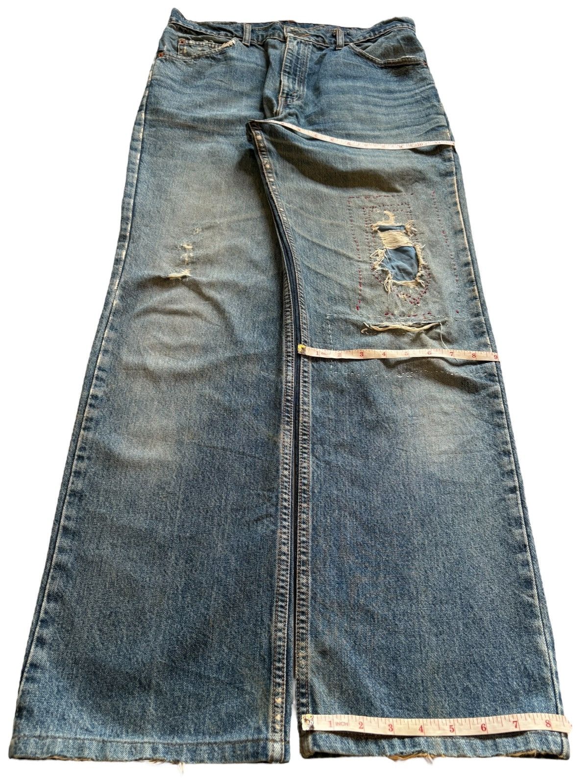 LVC × Levi's × Levi's Vintage Clothing Vintage 90s Levis 505 Orange Tab Patch Distressed Baggy Jean Size US 32 / EU 48 - 15 Thumbnail