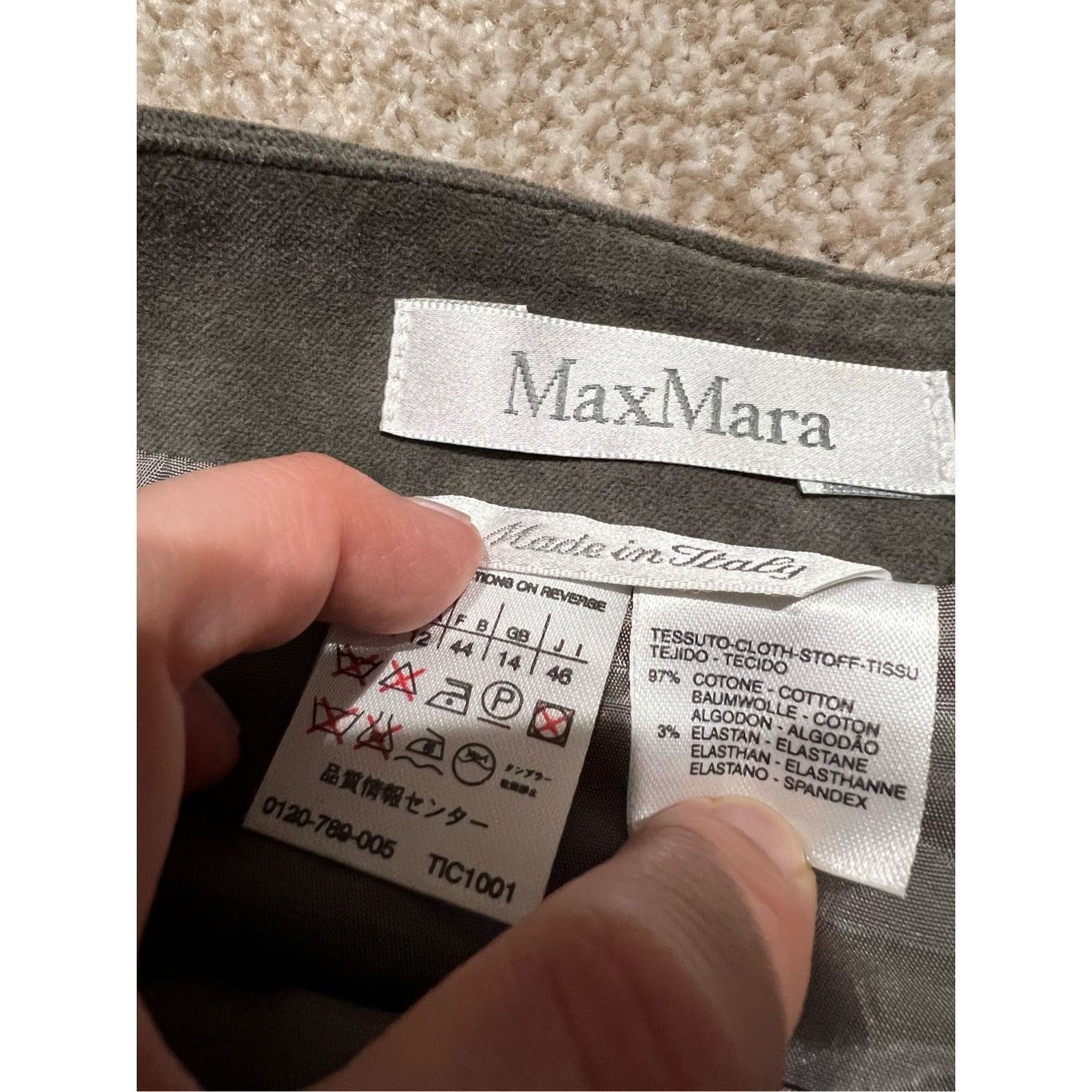 Max Mara Max Mara women cotton grey midi skirt size 12 Size 34" / US 12 / IT 48 - 5 Thumbnail