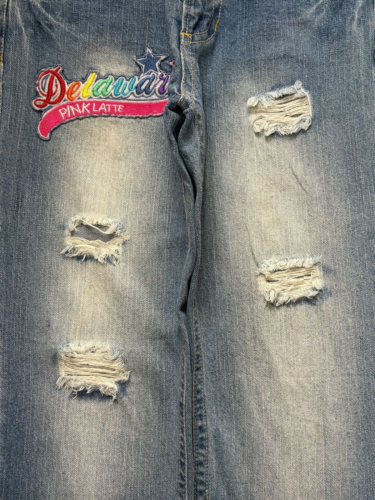 Dsquared2 Vintage Japanese Brand Embellished Distressed Jeans Size 29" - 3 Thumbnail