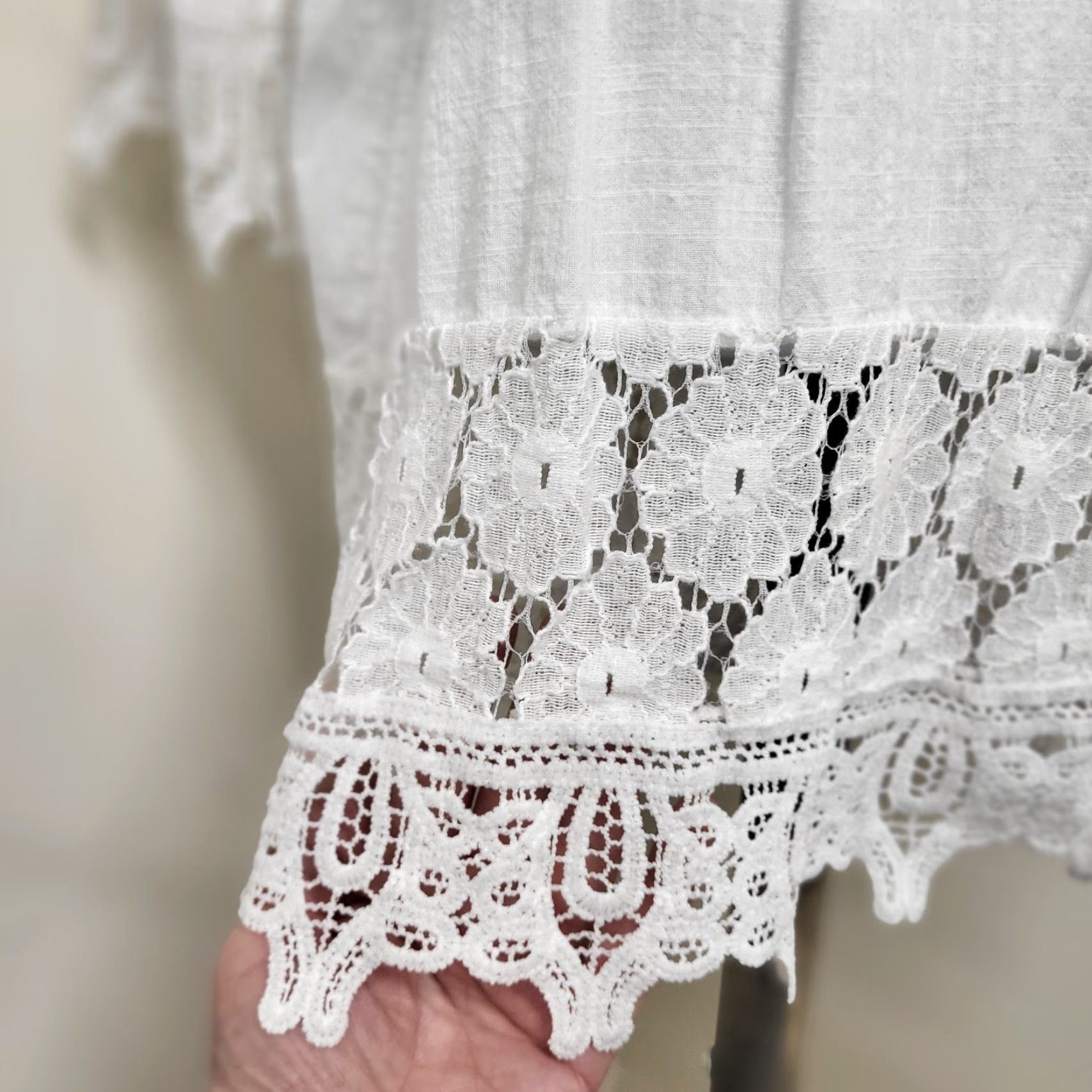 Vintage Embroidery Boho Linen Tops Shirt Womens XXL Bohemian Floral Embroidered Blouses Hippie Size XXL / US 16-18 / IT 52-54 - 5 Thumbnail