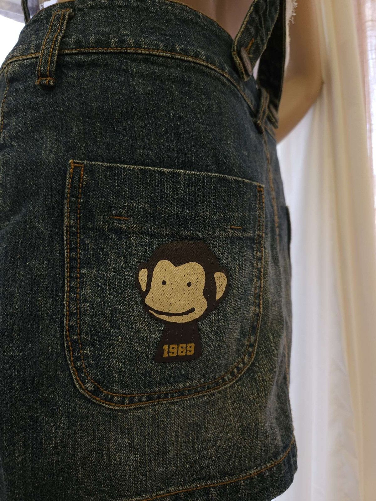 Vintage 1990sVintage Suspender Skirt By Banana Chippy A Jolly Monkey Size 30" / US 8 / IT 44 - 11 Thumbnail