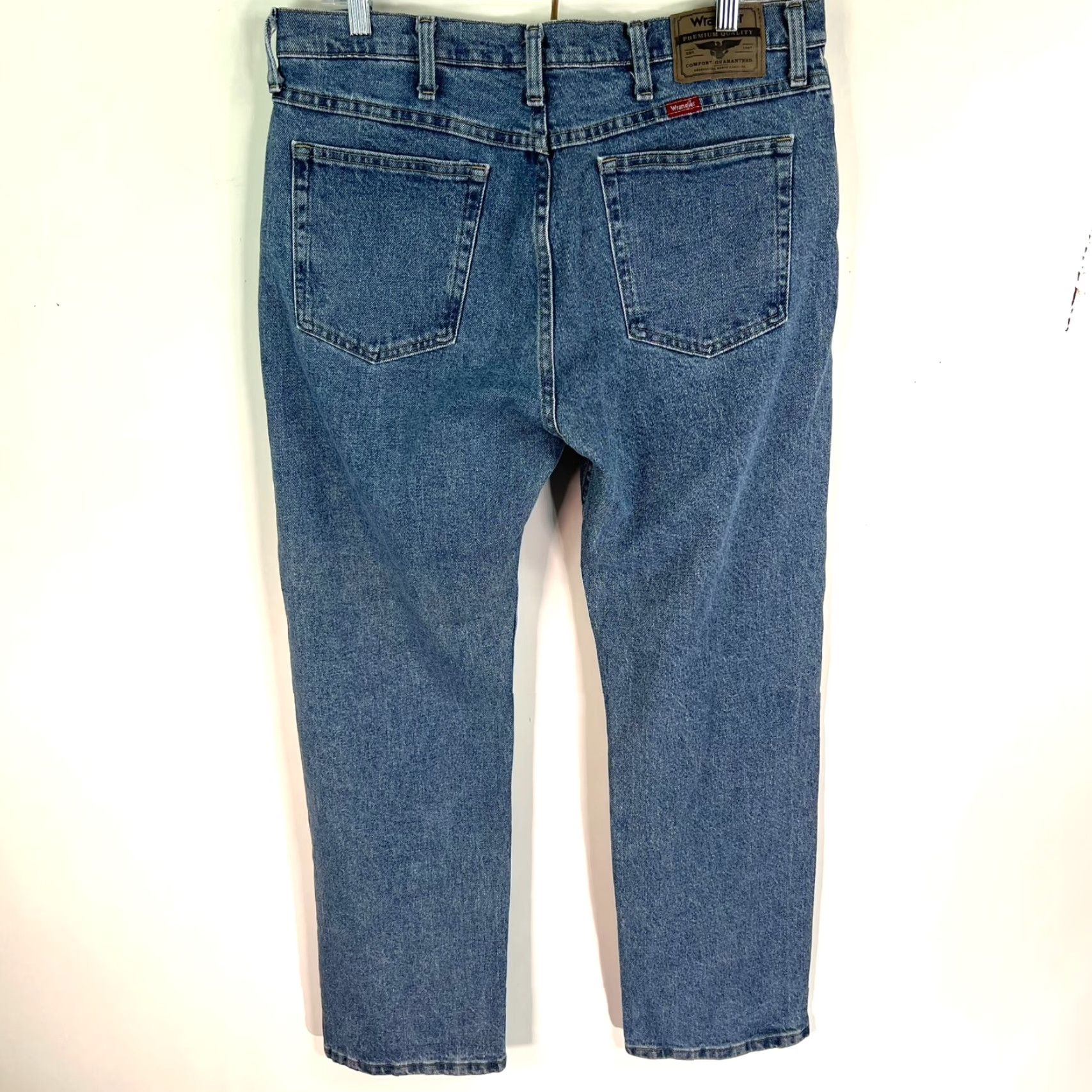 Wrangler Wrangler Mens Casual Straight Leg Flat Front Jeans Blue Denim Size 36X30 Size US 36 / EU 52 - 7 Thumbnail