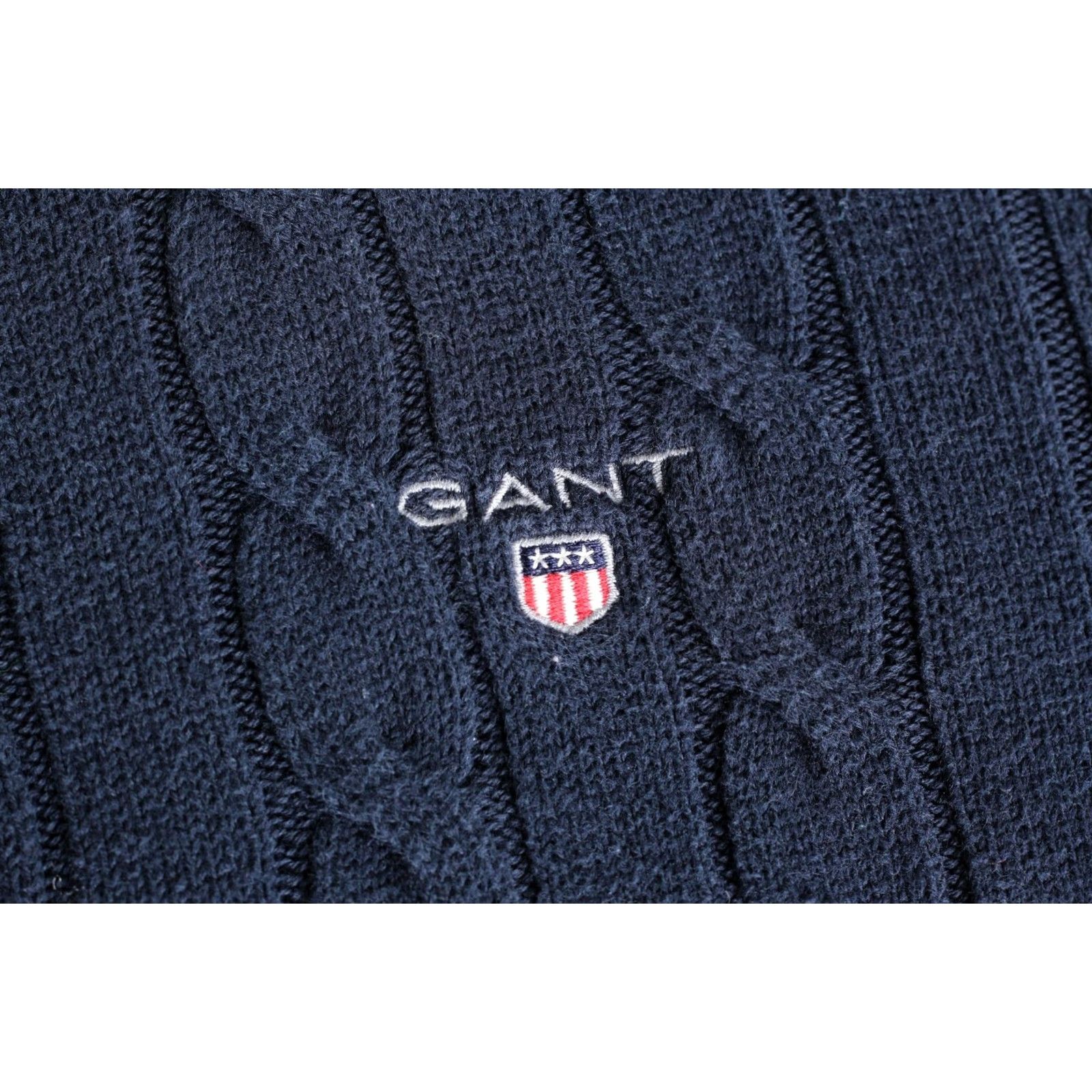 Gant GANT Jumper Sweater Men Size S Cotton Crew Neck VR0458 blue Cable Knit Size US S / EU 44-46 / 1 - 4 Thumbnail