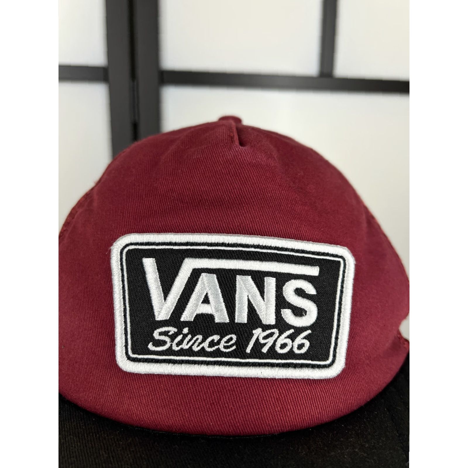 Vans VANS Hat Cap Snap Back Adult Red Black Cotton Twill Trucker Style Logo Adjustable Men One Size Beach Skate Since 1966 Vintage No N/A Size ONE SIZE - 2 Thumbnail