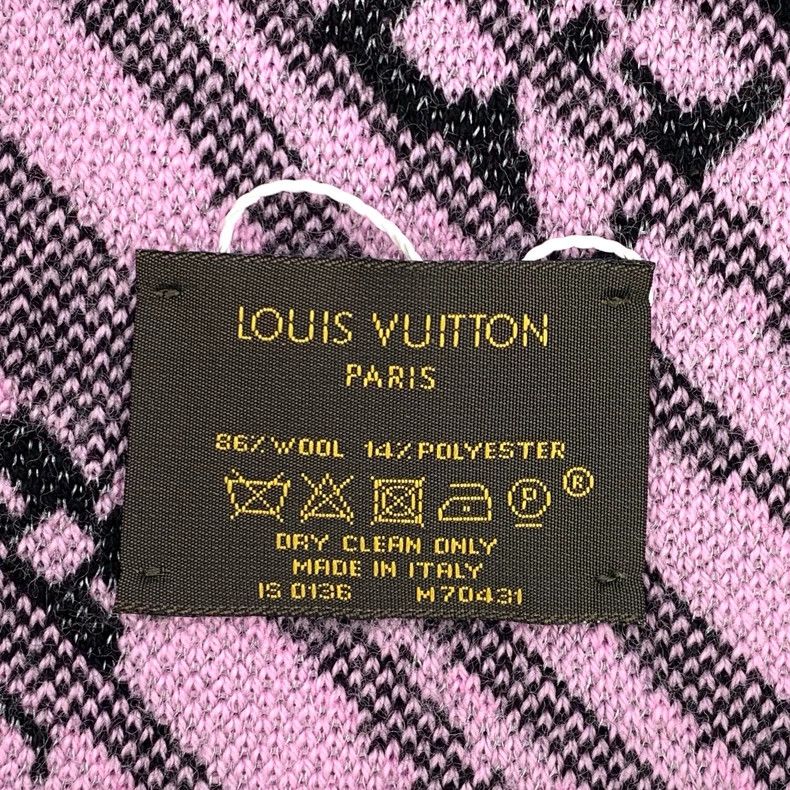 Louis Vuitton Louis Vuitton Color-block logo older-print wool shawl scar Size ONE SIZE - 8 Thumbnail