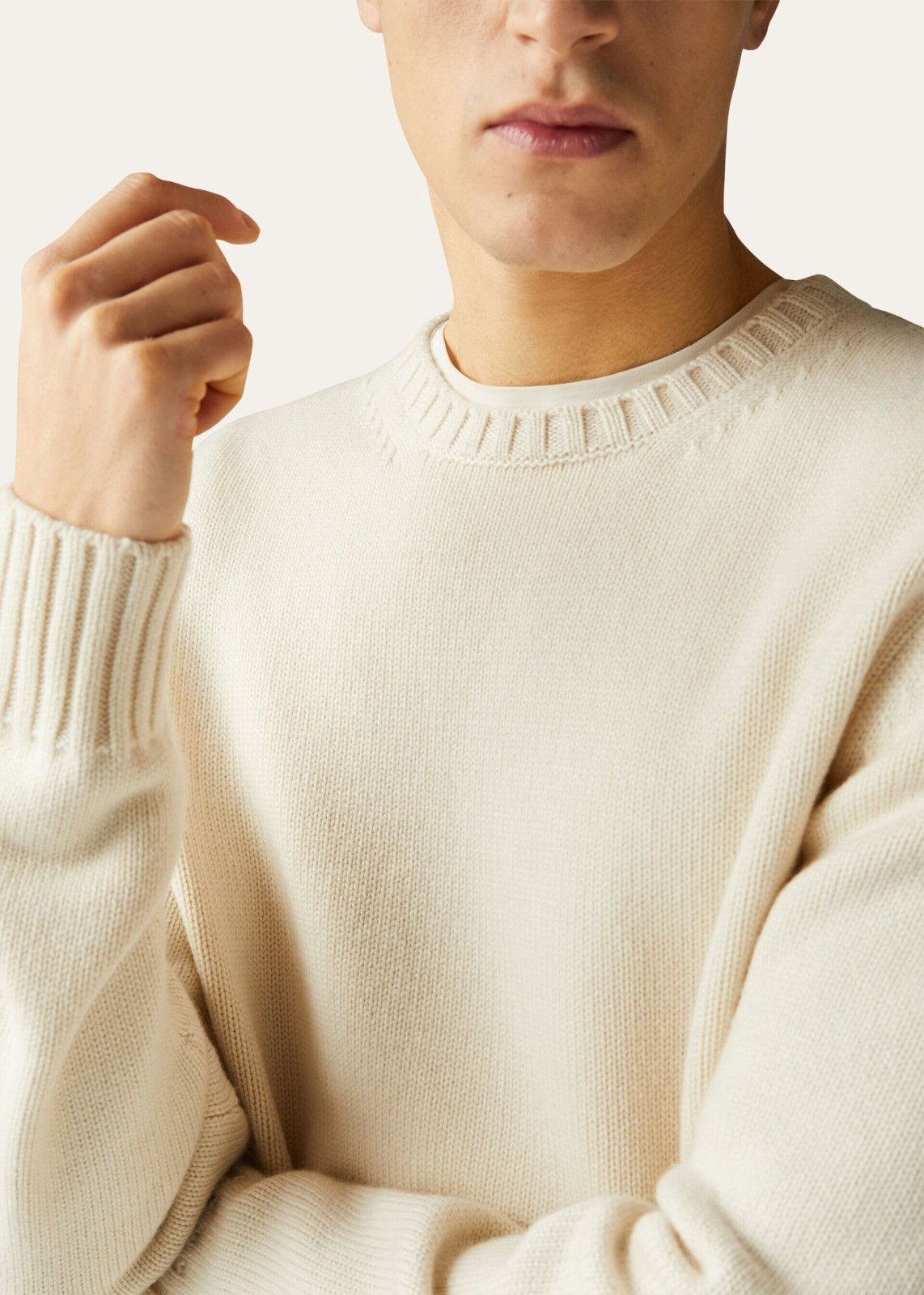 Loro Piana o1srvl11e1024 Girocollo Pearse Cashmere Sweater in Cream Size US S / EU 44-46 / 1 - 3 Thumbnail