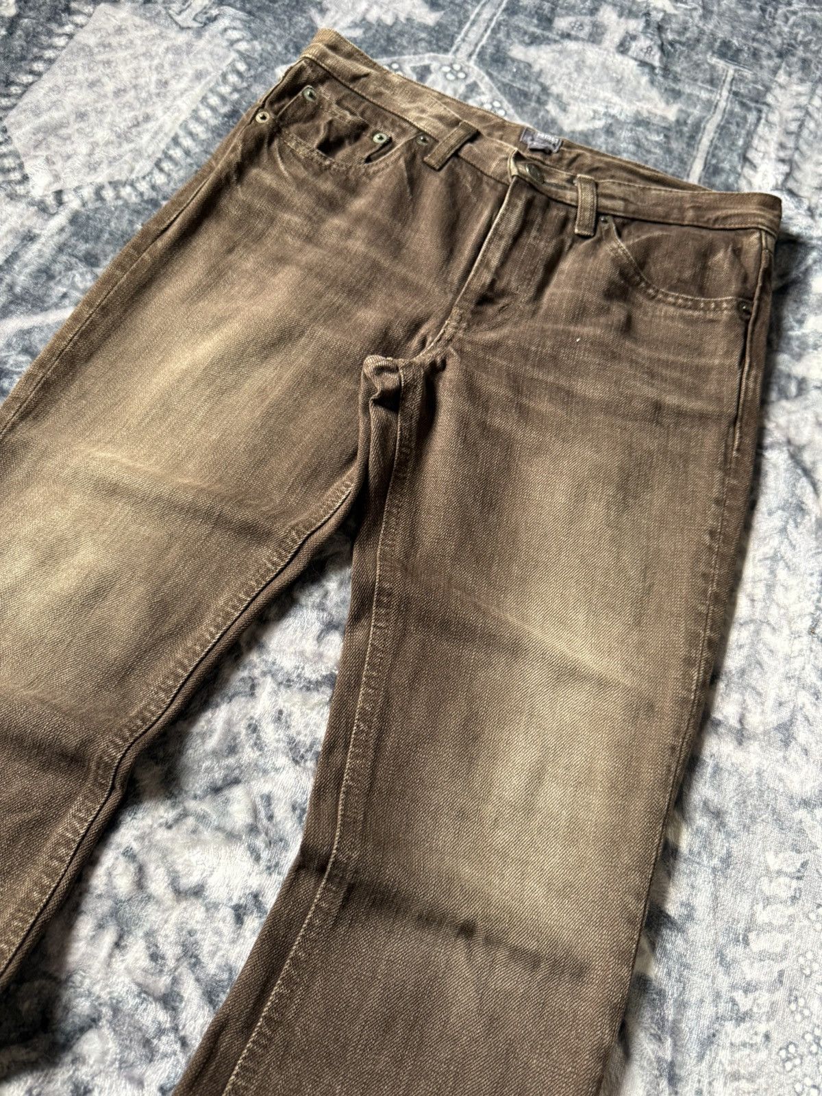 GOSTAR DE FUGA DMG Japan Flared Bootcut Faded Brown Denim Pants Size US 27 - 4 Thumbnail