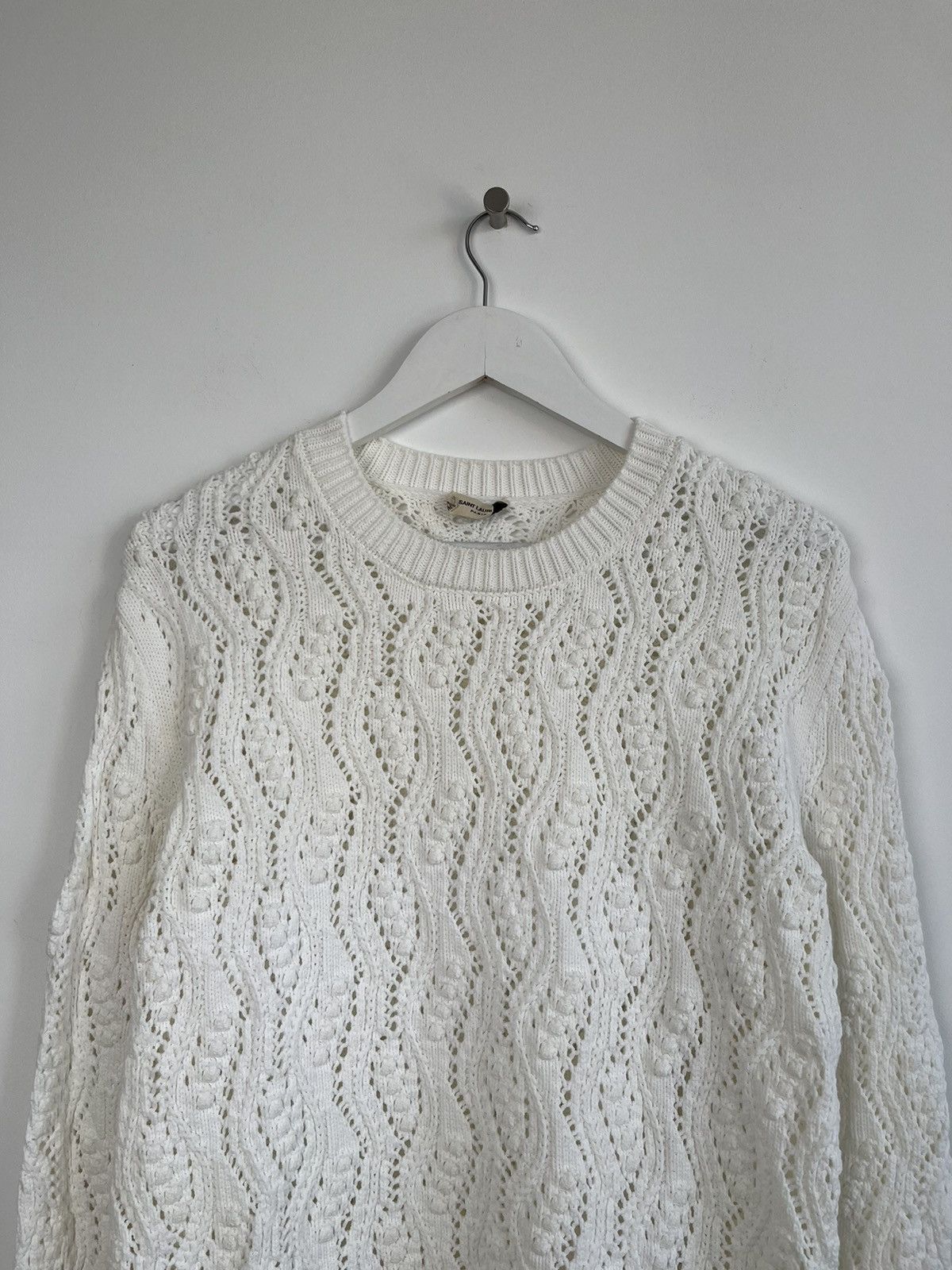 Saint Laurent Paris Saint Laurent Paris Heavy Knitwear Cream Sweater Size M / US 6-8 / IT 42-44 - 2 Thumbnail