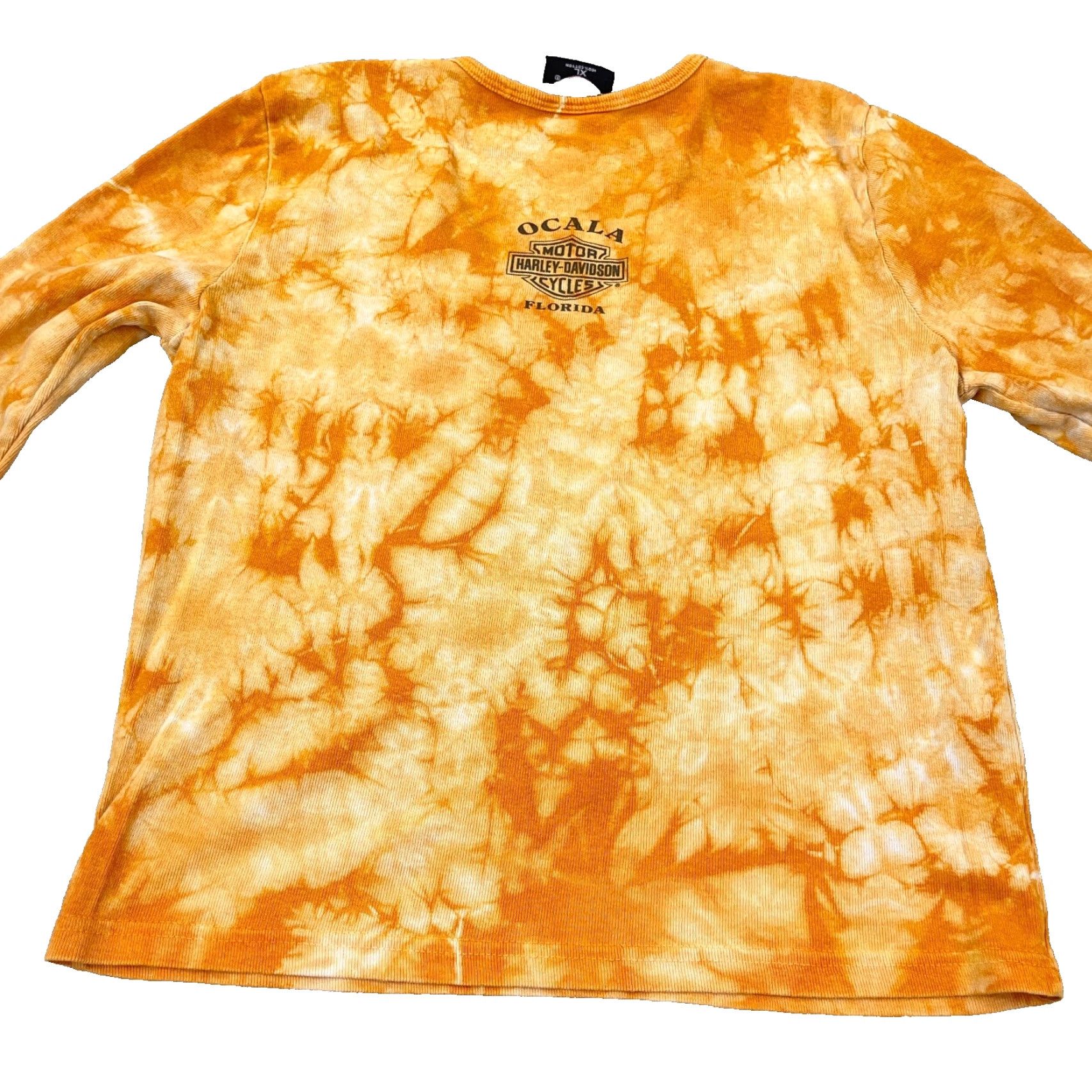 Harley Davidson VINTAGE Harley-Davidson Shirt Women XL Orange Tee 90s 1999 Tir Dye Spellout - Harley-Davidson Shirt Women XL Orange 90s 1999 Tir Dye Spellout Size XL / US 12-14 / IT 48-50 - 7 Thumbnail