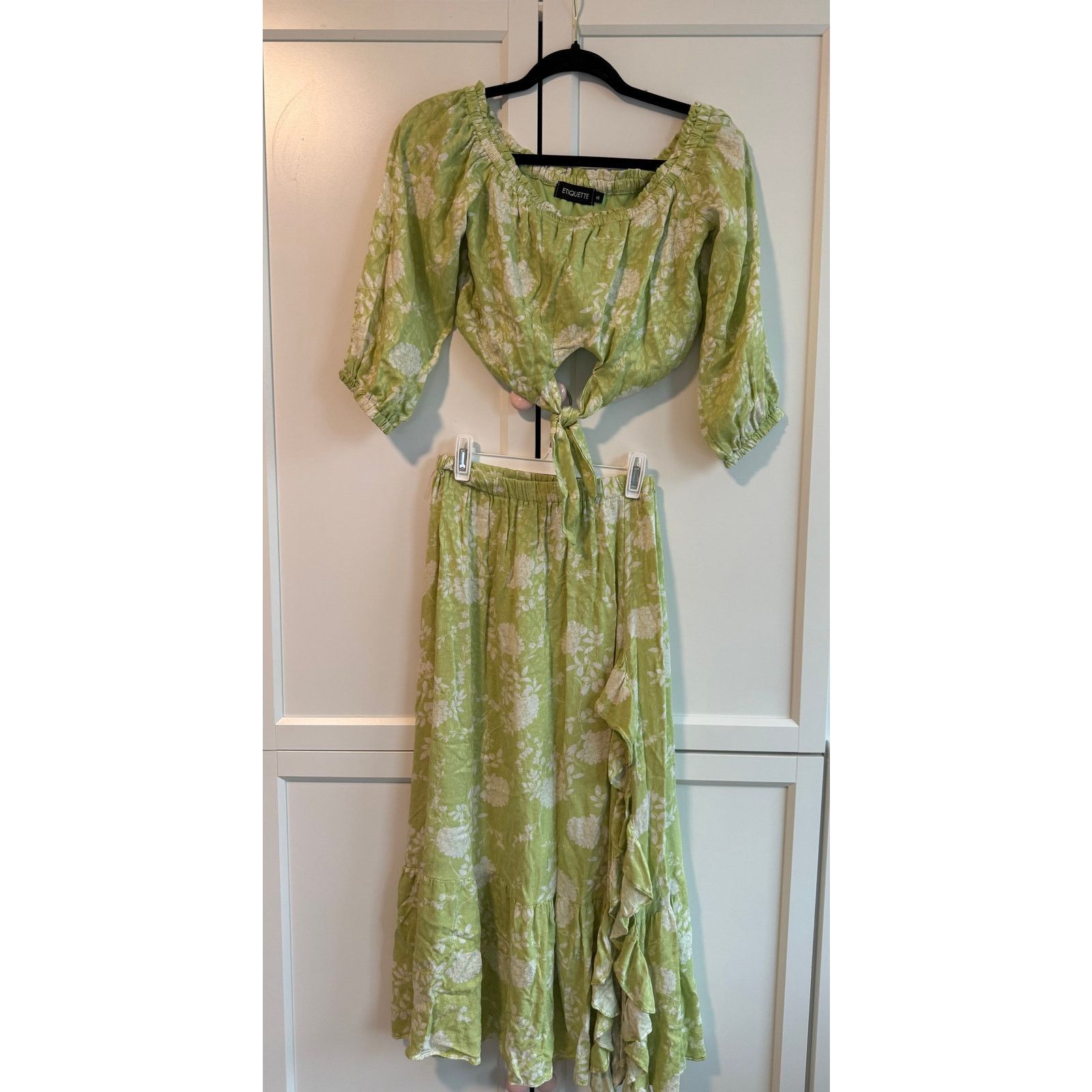 Other Etiquette Floral Off Shoulder Crop Top Maxi Set S - B018 Size S / US 4 / IT 40 - 2 Thumbnail