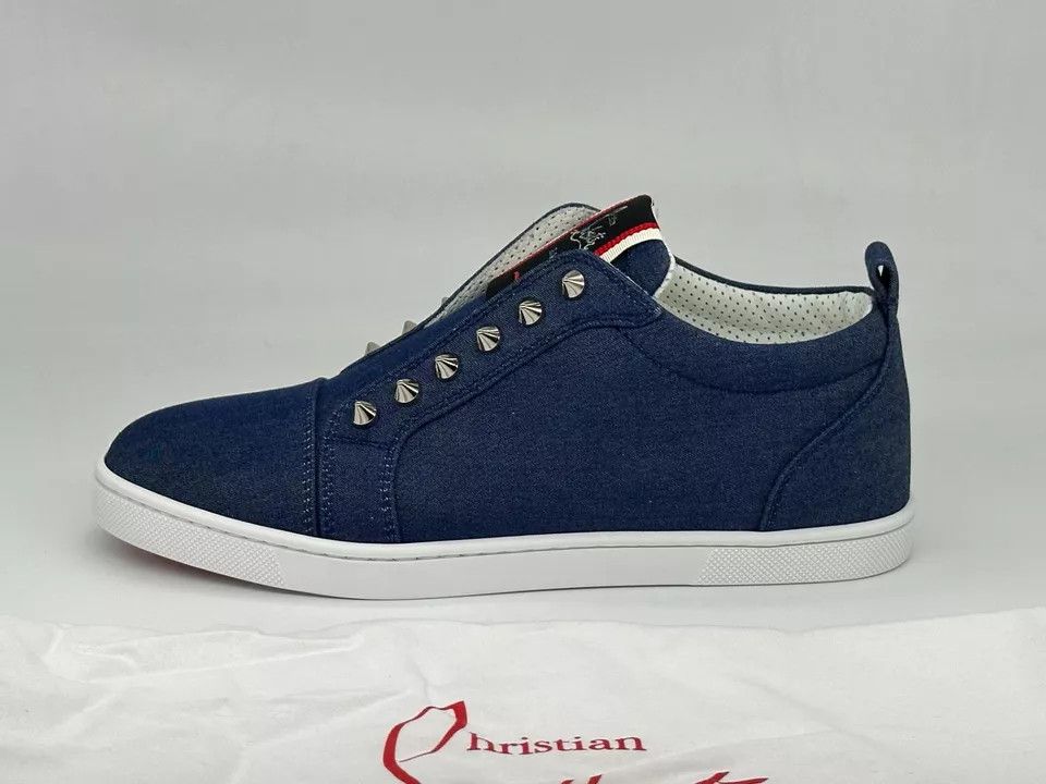 Christian Louboutin o1s1wg110924 F.a.v Fique A Vontade Snekers in Denim Size US 8 / EU 41 - 4 Thumbnail