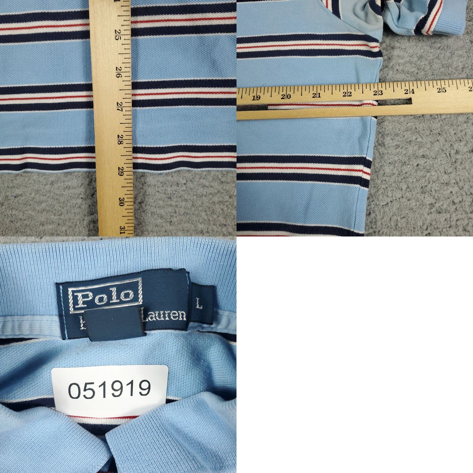 Ralph Lauren Ralph Lauren Polo Shirt Mens L Blue Striped Pony Casual Short Sleeve Polo Shirt Regular Fit Blue Polo Mens L Size US L / EU 52-54 / 3 - 8 Thumbnail