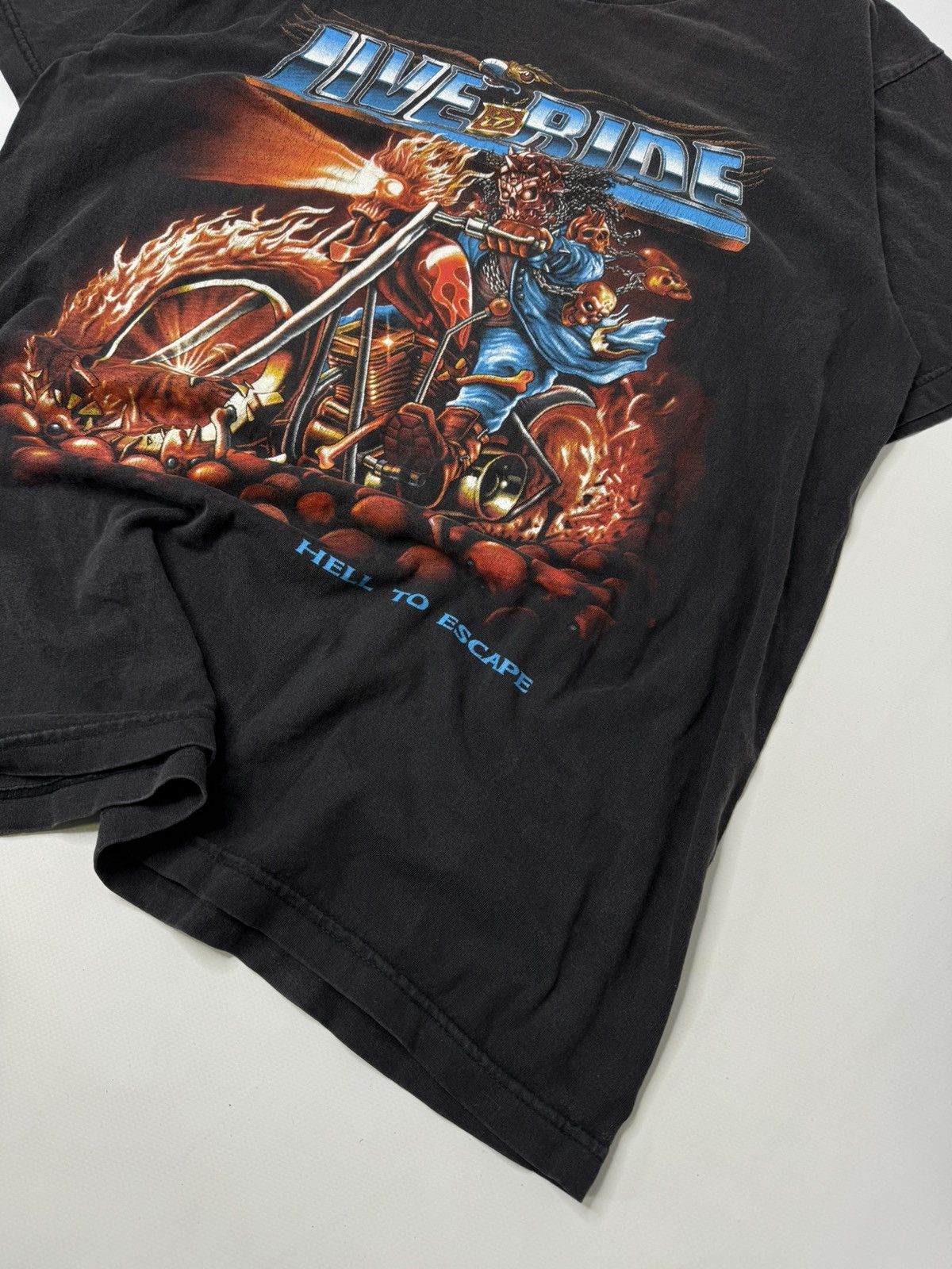 Other Vintage black washed live to ride tee y2k 00s retro choppers Size US L / EU 52-54 / 3 - 4 Thumbnail