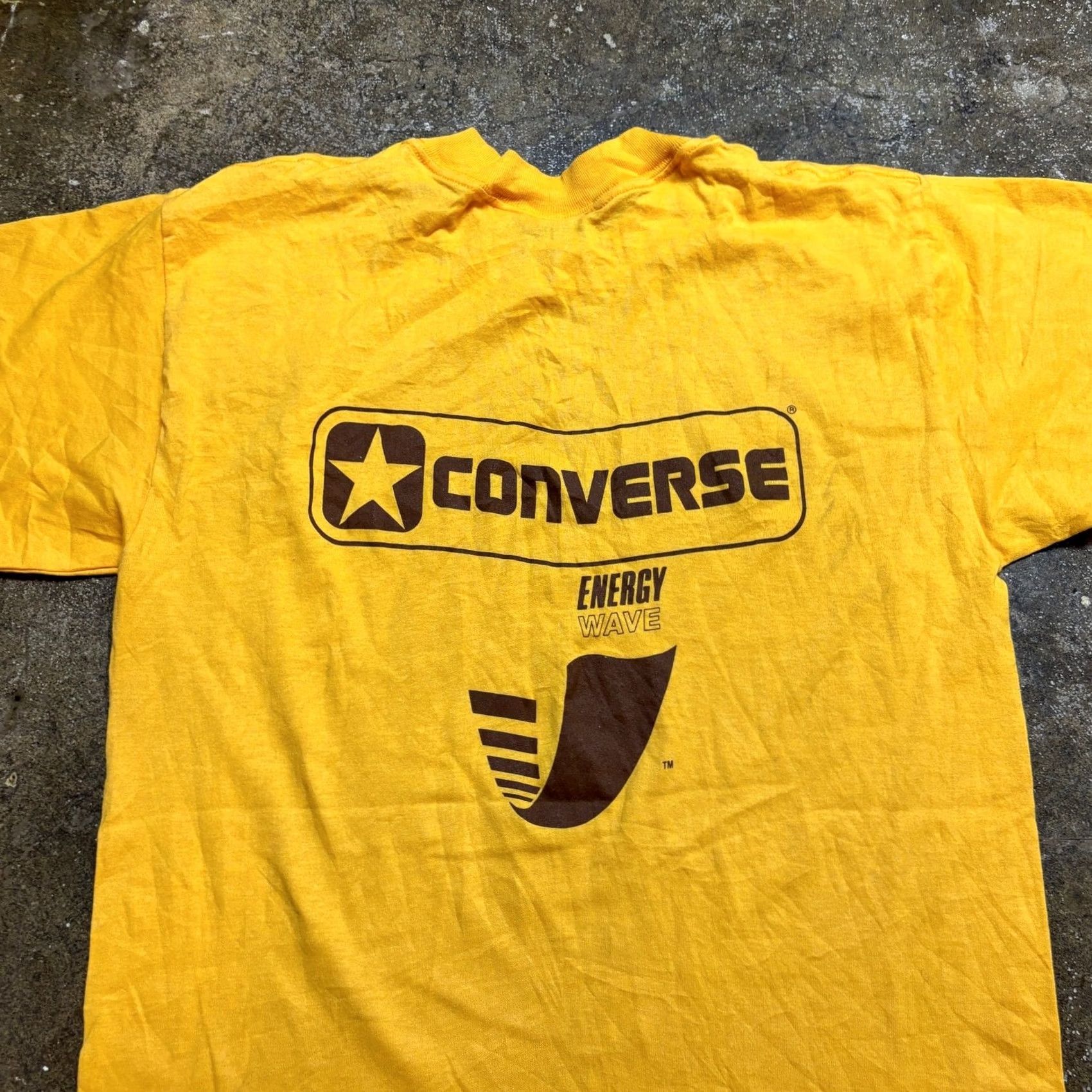 Converse VINTAGE Converse 80s Energy Wave Shirt Mens XL Basketball Single Stitch Yellow Size US XL / EU 56 / 4 - 3 Thumbnail