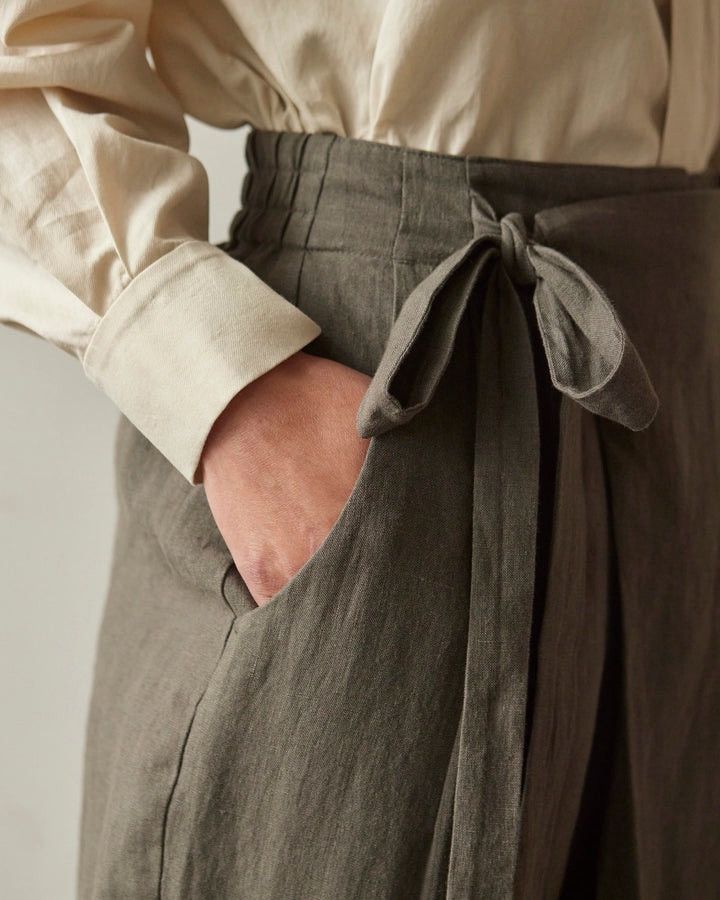 7115 by Szeki 7115 by Szeki Linen Ainsley Trouser, Dark Oak Size US 29 - 5 Thumbnail