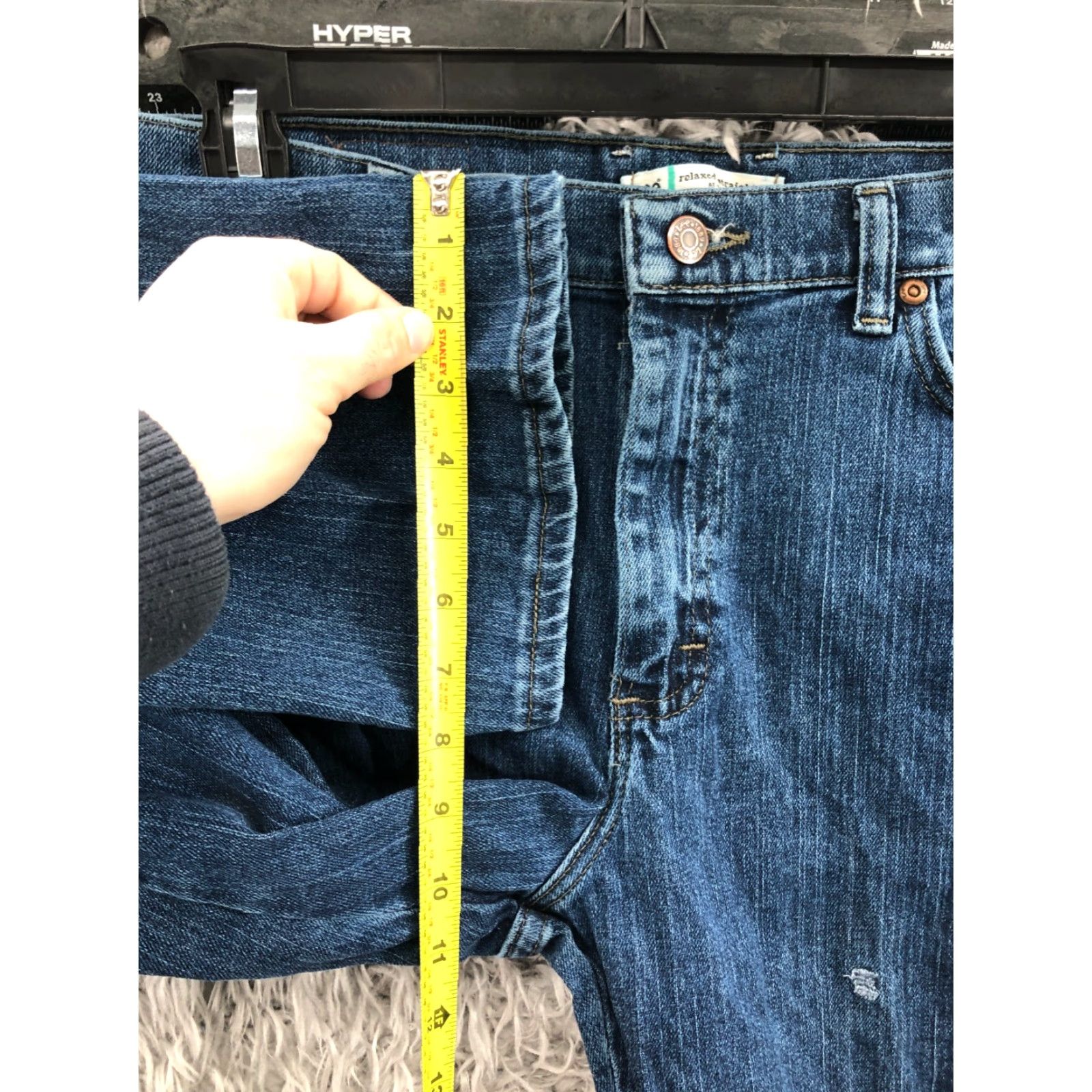 Lee Lee Relaxed Straight Jeans Womens Medium Wash Blue Size 14 Regular 5-Pocket Denim Cotton Mid Rise Straight Size 36" / US 14 / IT 50 - 4 Thumbnail