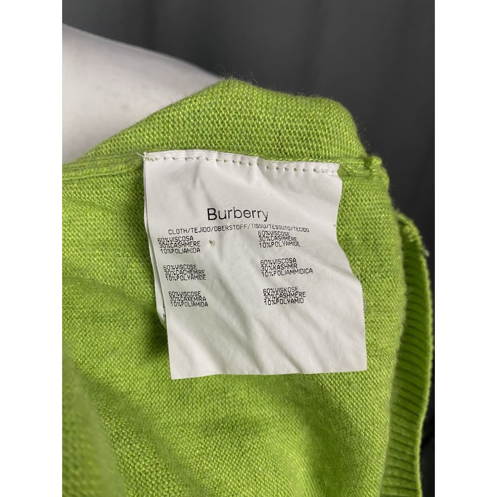 Burberry Burberry Small Logo Women's Green Cashmere Turtleneck Sweate Size S / US 4 / IT 40 - 10 Thumbnail