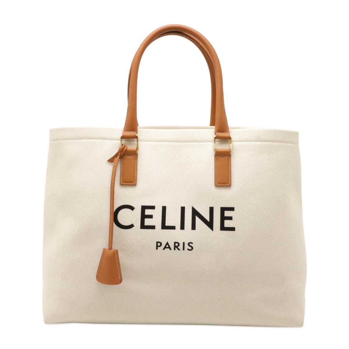 Celine Celine Horizontal Cabas Canvas Leather Tote Bag Canvas Tote Bag 190062Bnz.02Nt in Beige, Women's