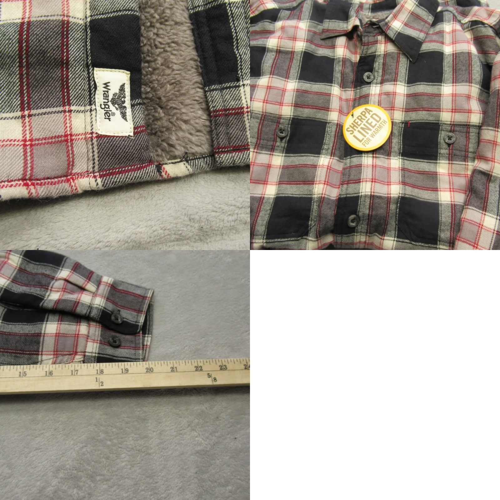 Wrangler Wrangler Shirt Jacket Men L Black Plaid Sherpa Lined Flannel Heavyweight NEW Size US L / EU 52-54 / 3 - 8 Thumbnail