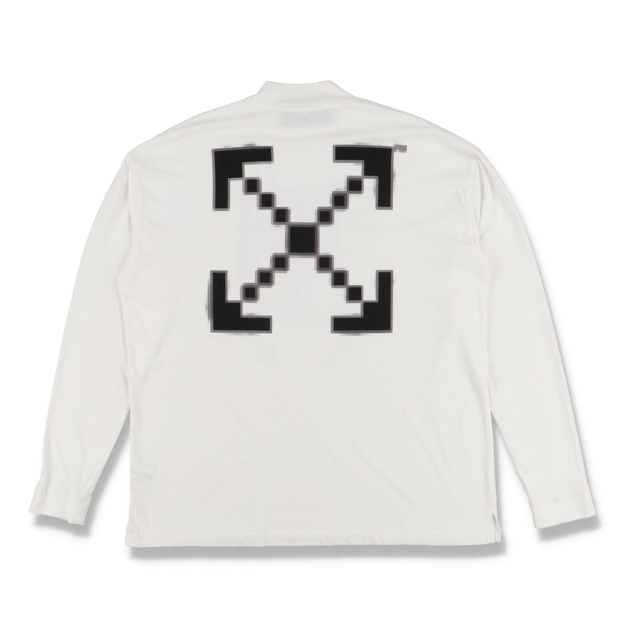Off-White White Scaffolding Arrows Print Long Sleeve Mock Neck T-Shirt Size US M / EU 48-50 / 2 - 1 Thumbnail