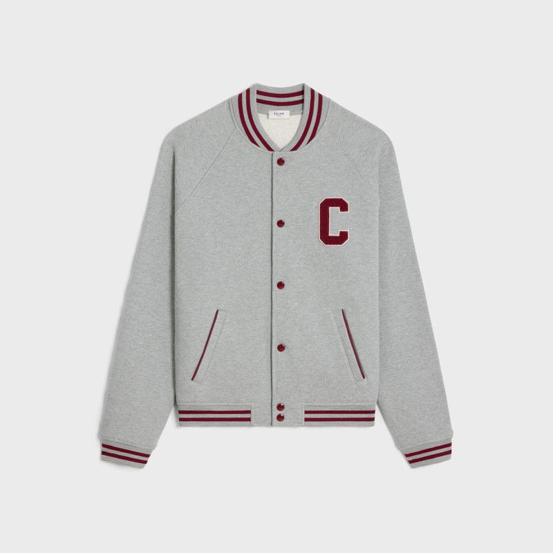 Celine o1mle0426 Teddy Collegiate Jacket in Gray Size US S / EU 44-46 / 1 - 1 Thumbnail