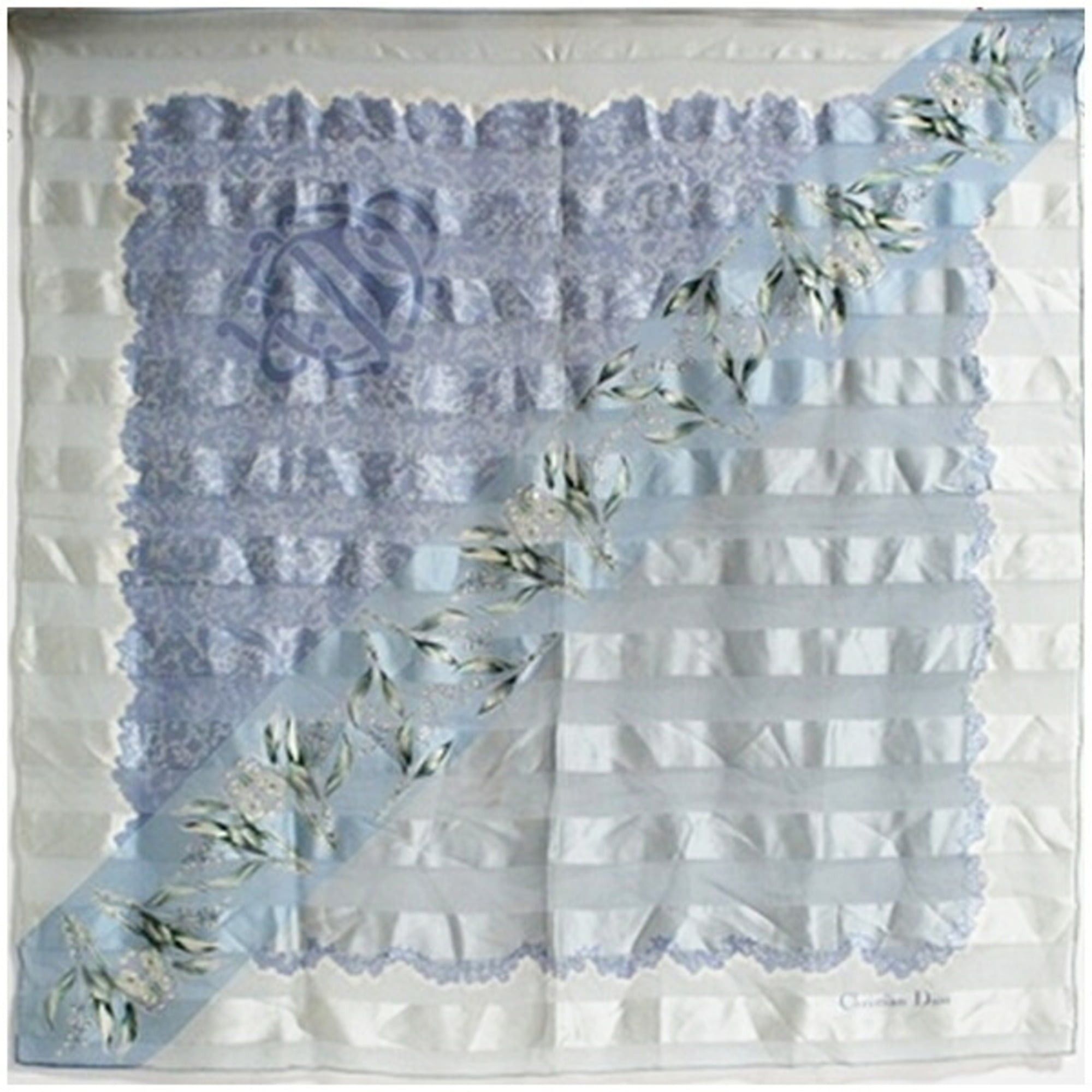 Dior Christian Dior Silk Scarf/Muffler Light Blue Women's Size ONE SIZE - 1 Thumbnail
