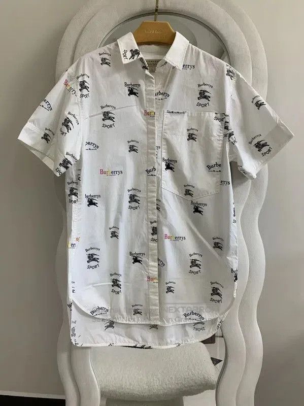 Burberry Burberry White Cotton Short Sleeve Shirt. Size US L / EU 52-54 / 3 - 2 Thumbnail