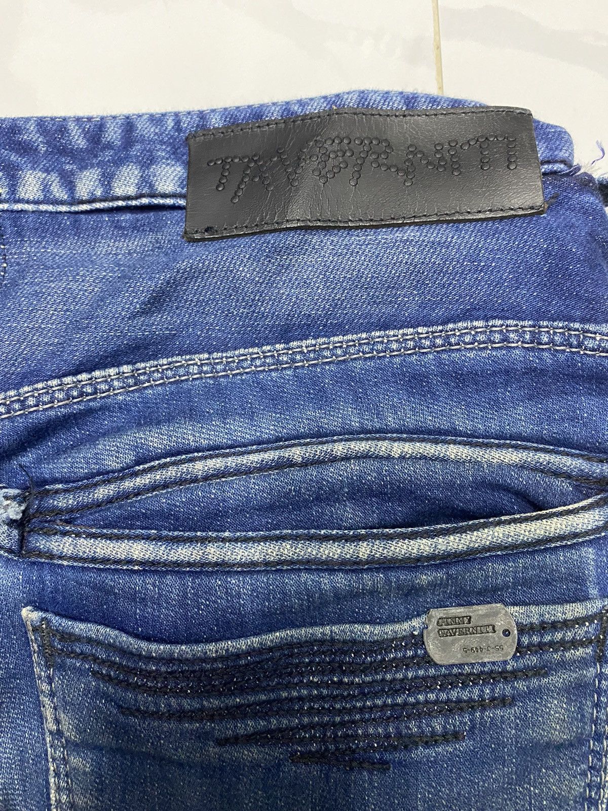 Jimmy Taverniti 🔥JIMMY TAVERNITI DISTRESS DENIM SWEATPANTS Size US 33 - 8 Thumbnail