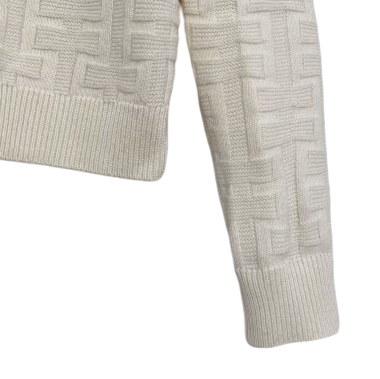 Hermes Hermes White All Over Print Long Sleeve Sweater K26WX Size XXS / US 00 / IT 34 - 4 Thumbnail