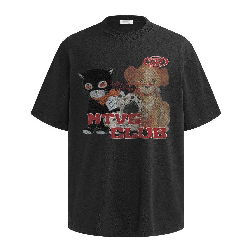 Japanese Brand Loose-fitting men's animal cartoon print T-shirt Size US M / EU 48-50 / 2 - 1 Thumbnail
