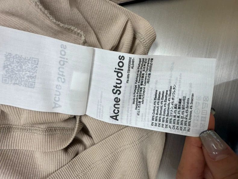 Acne Studios Acne Studios Grey letter long-sleeved top Size US XS / EU 42 / 0 - 6 Thumbnail