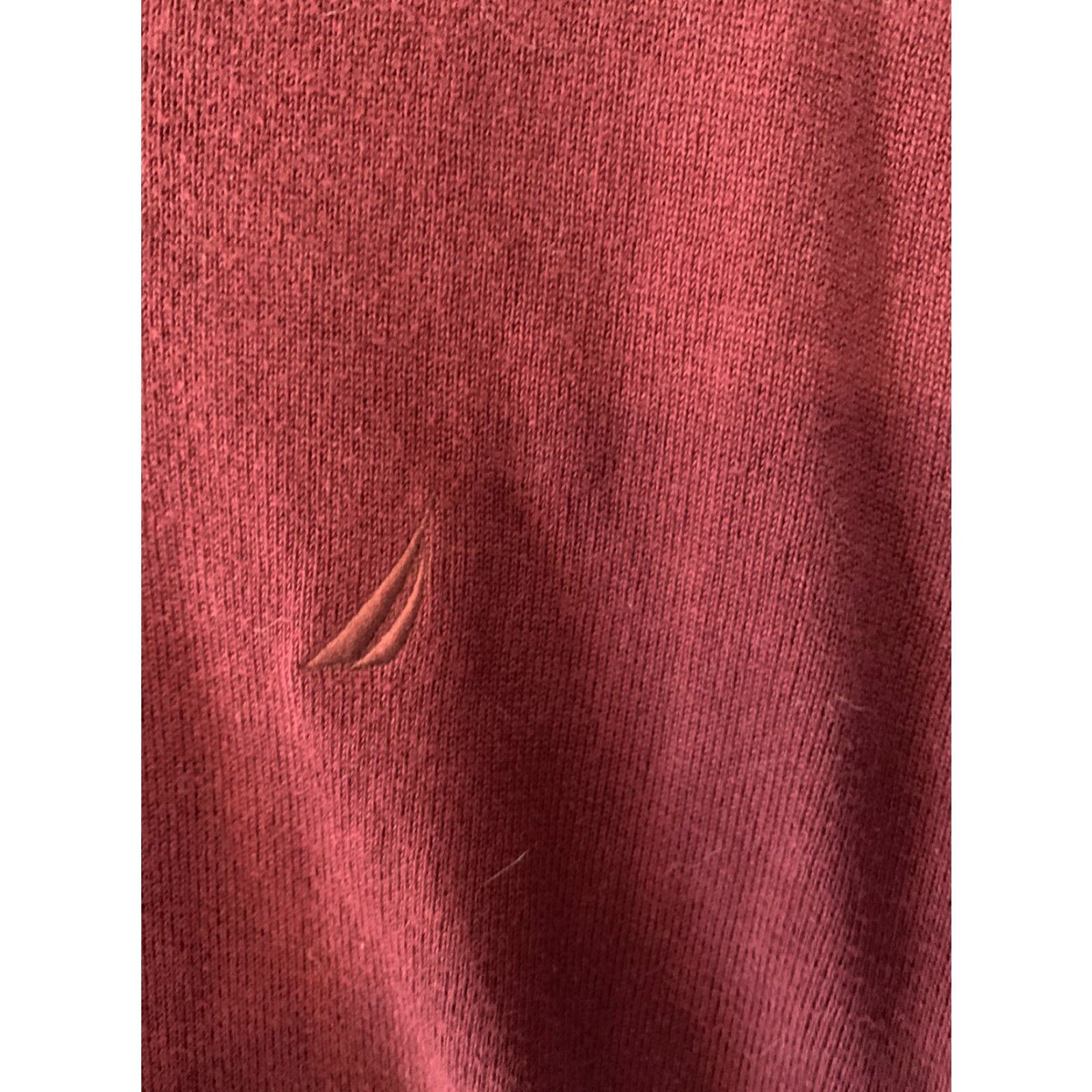 Nautica Nautica Maroon V-Neck Long Sleeve Sweater Mens L 100% Cotton Textured Knit Logo Modern Classic Size US L / EU 52-54 / 3 - 3 Thumbnail