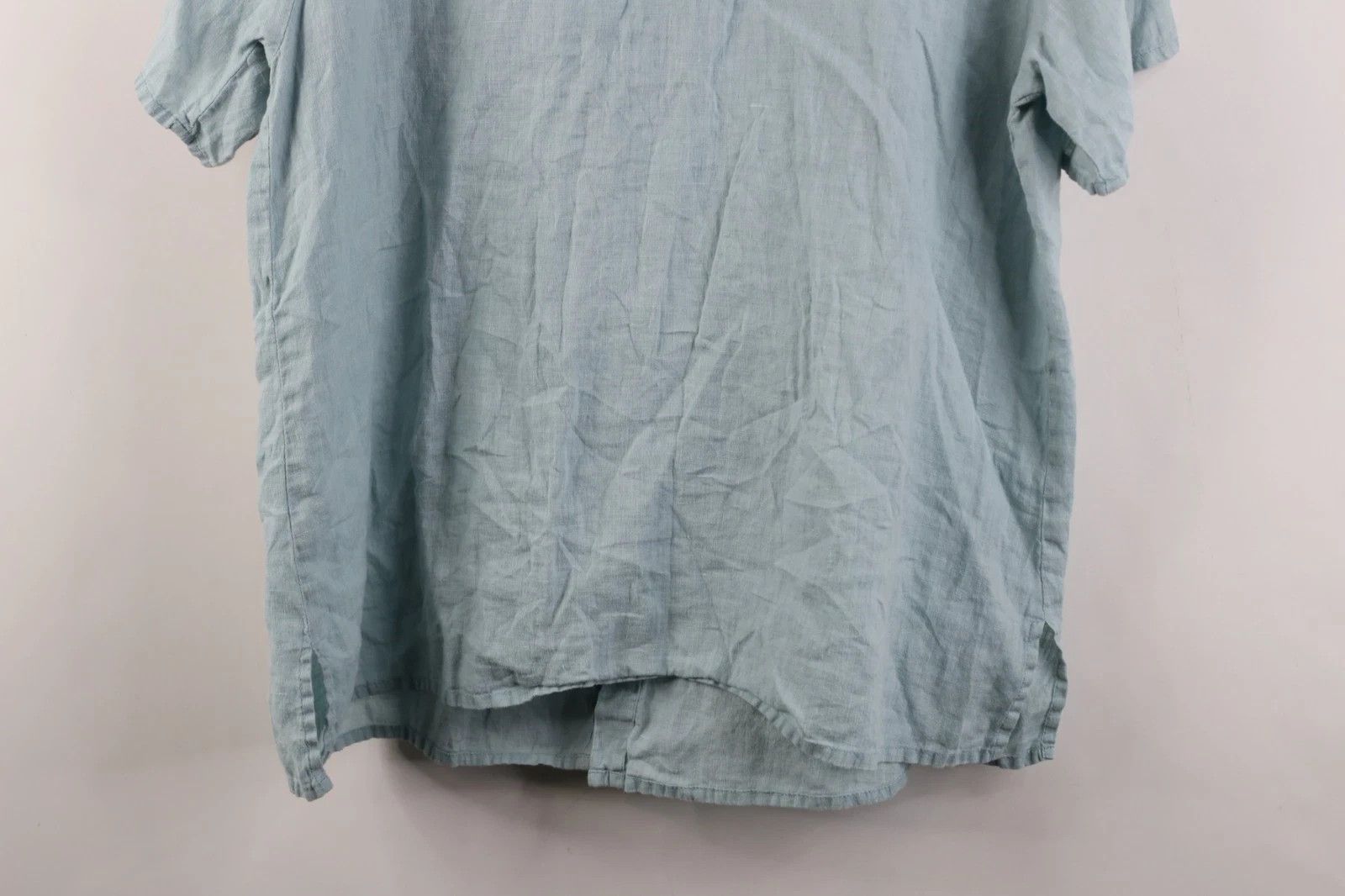 Vintage Flax Linen Short Sleeve Collared Button Shirt Light Blue Size US M / EU 48-50 / 2 - 12 Thumbnail