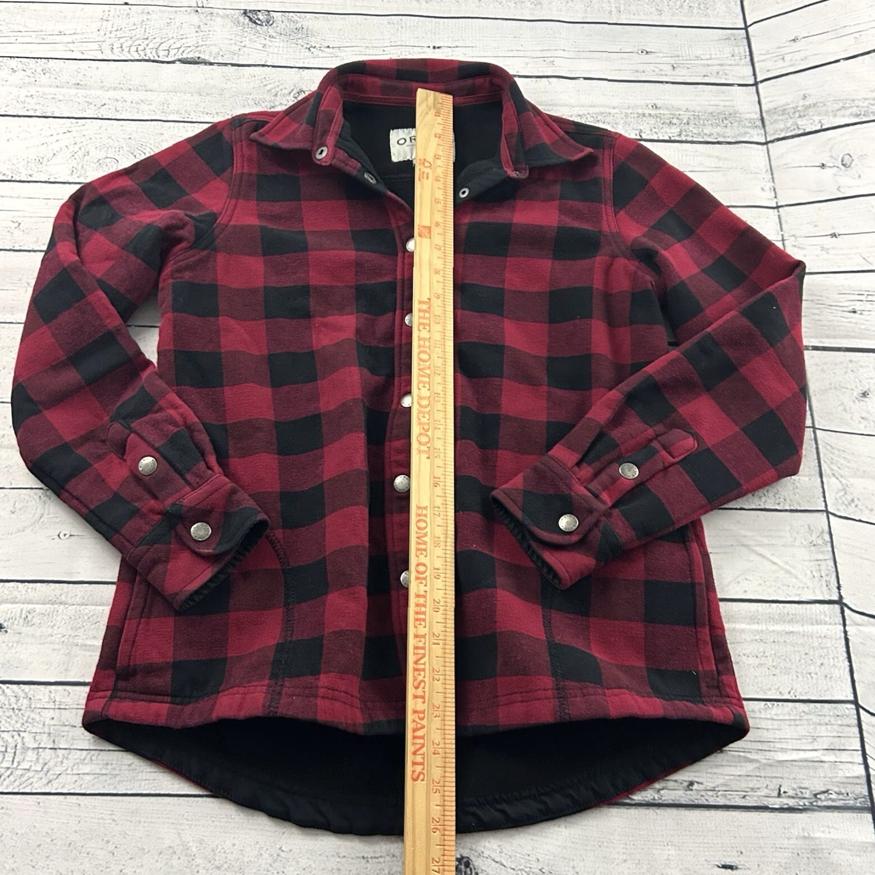 Orvis Orvis Buffalo Plaid Fleece Lined Snap Button Shirt Jacket Women's Small Red Size S / US 4 / IT 40 - 3 Thumbnail