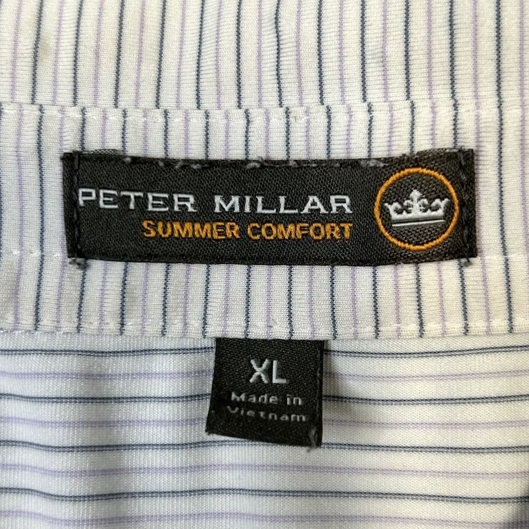 Peter Millar Peter Millar Summer Comfort Polo Shirt Mens XL White Striped Golf Performance breathable moisture-wicking quick-dry stretch lightweight Size US XL / EU 56 / 4 - 4 Thumbnail
